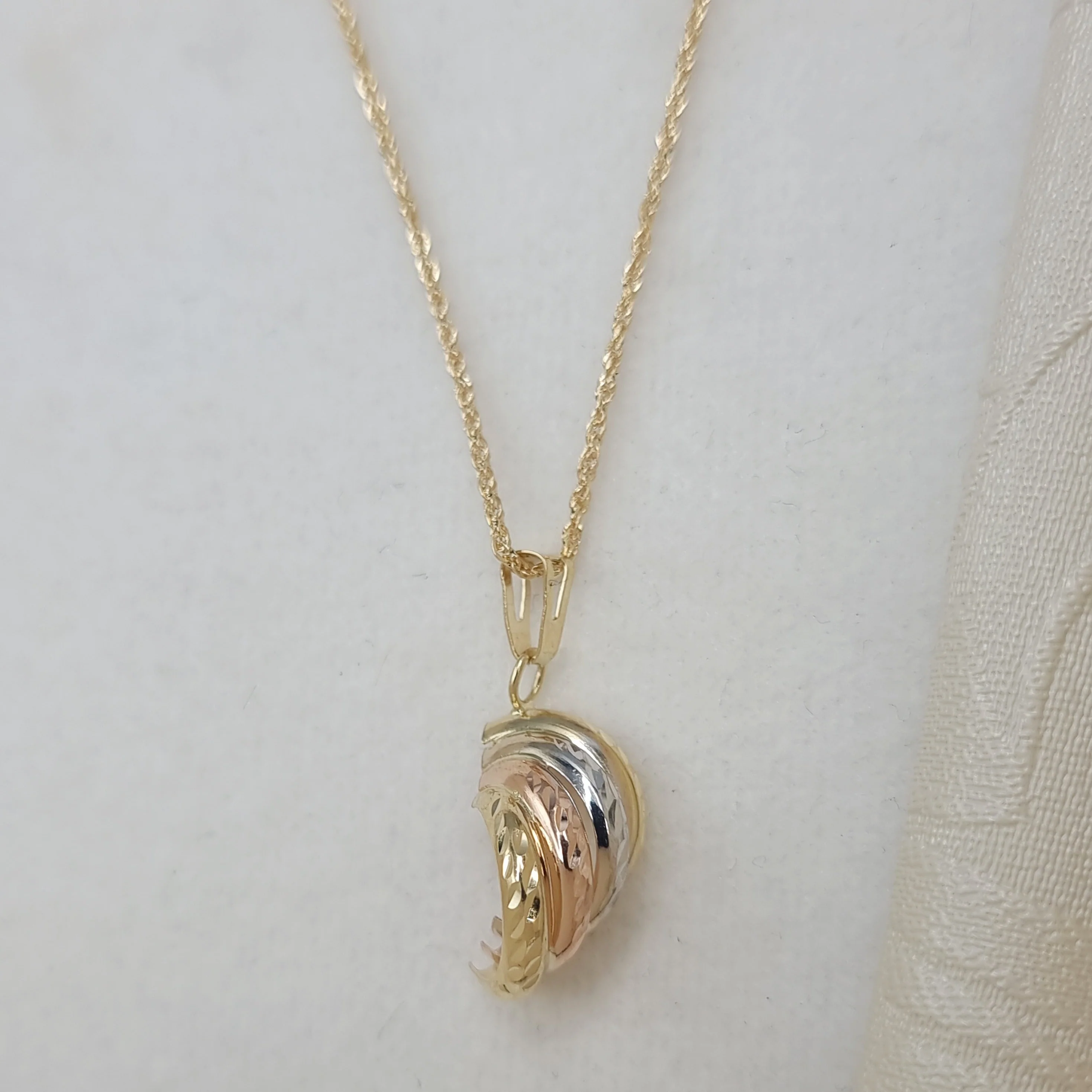 18K Pure Gold 3 Color Necklace