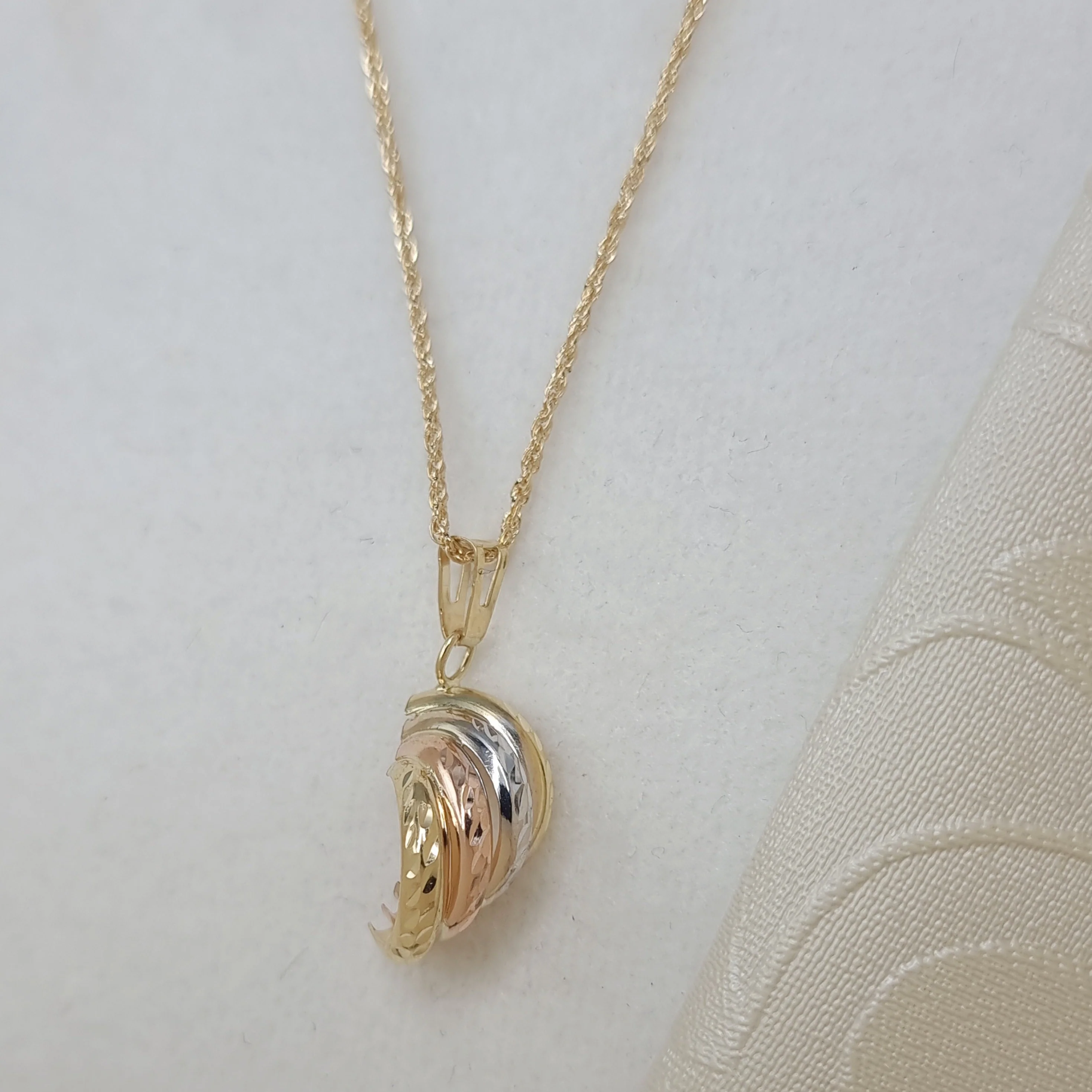18K Pure Gold 3 Color Necklace - Image 2