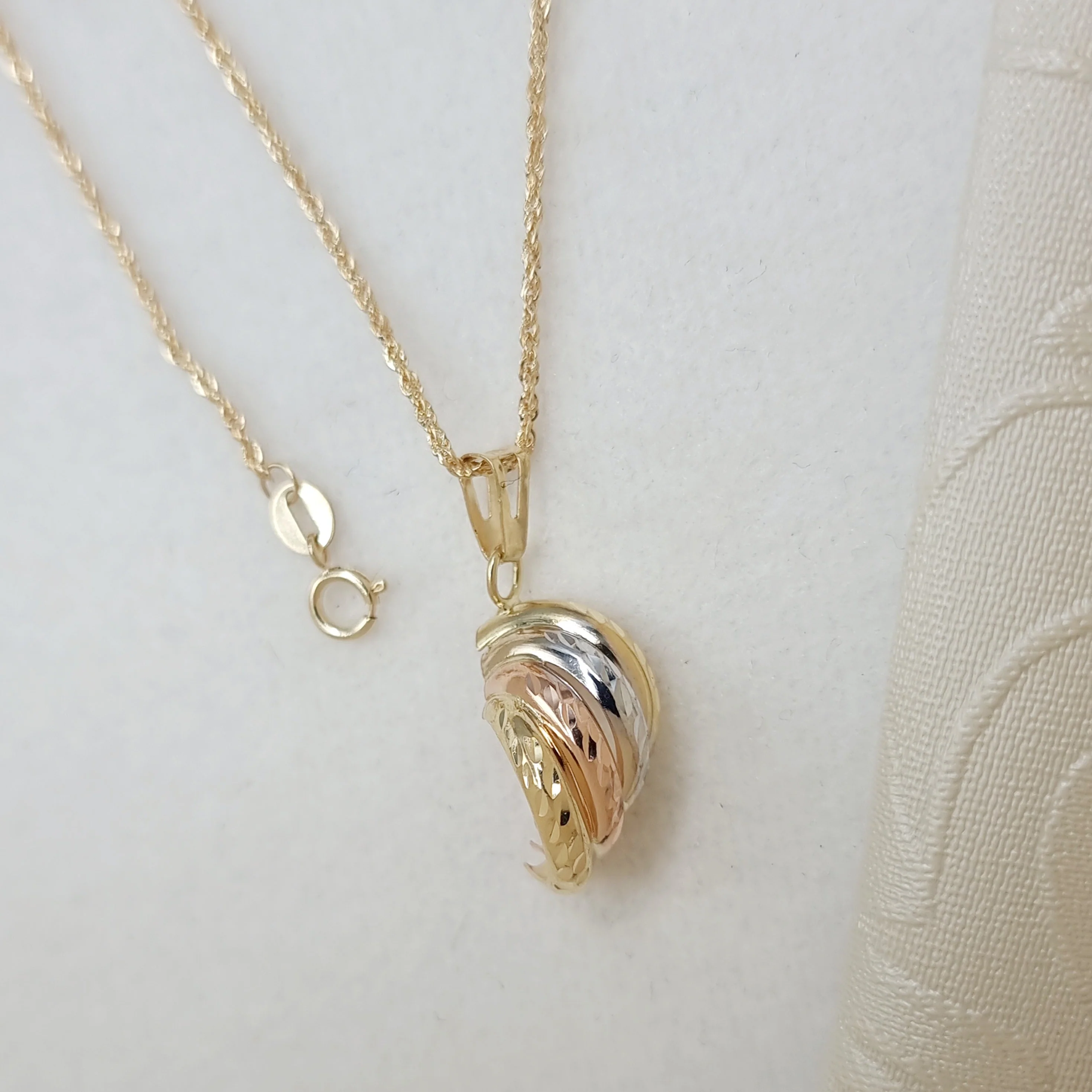 18K Pure Gold 3 Color Necklace - Image 4