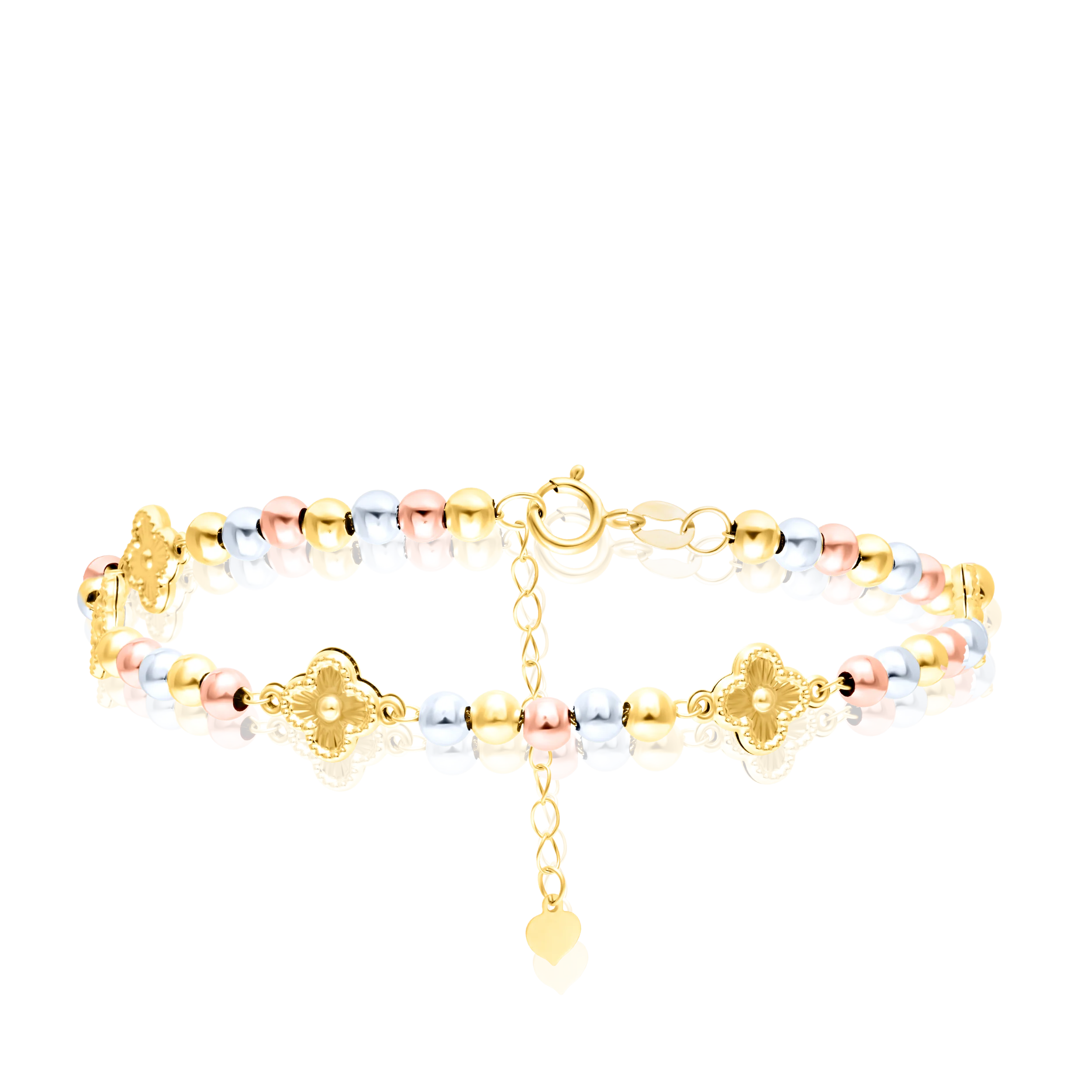 18K Pure Gold 3 Color Seed Flower Bracelet Talagold