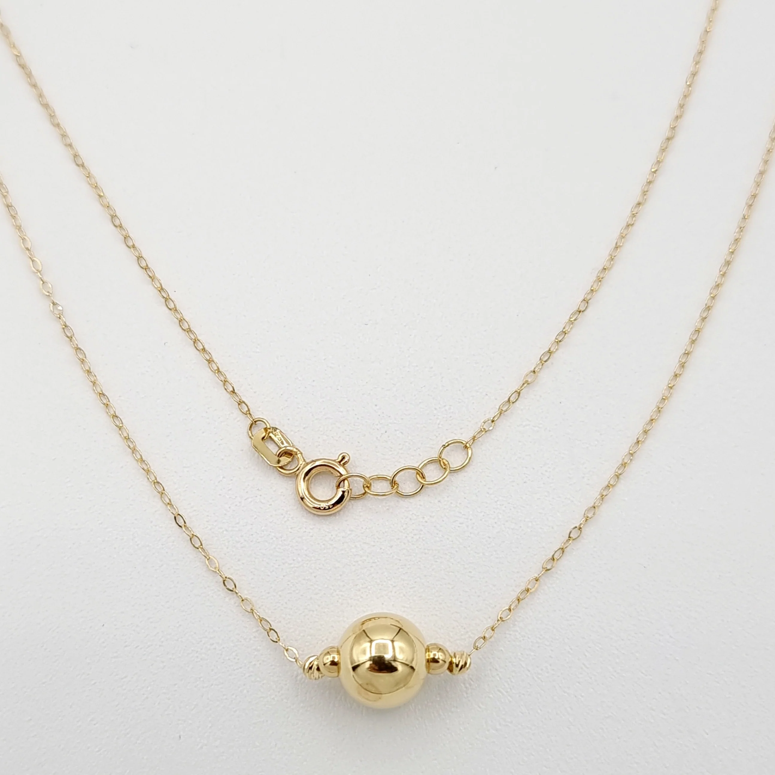 18K Pure Gold Ball Necklace - Image 9