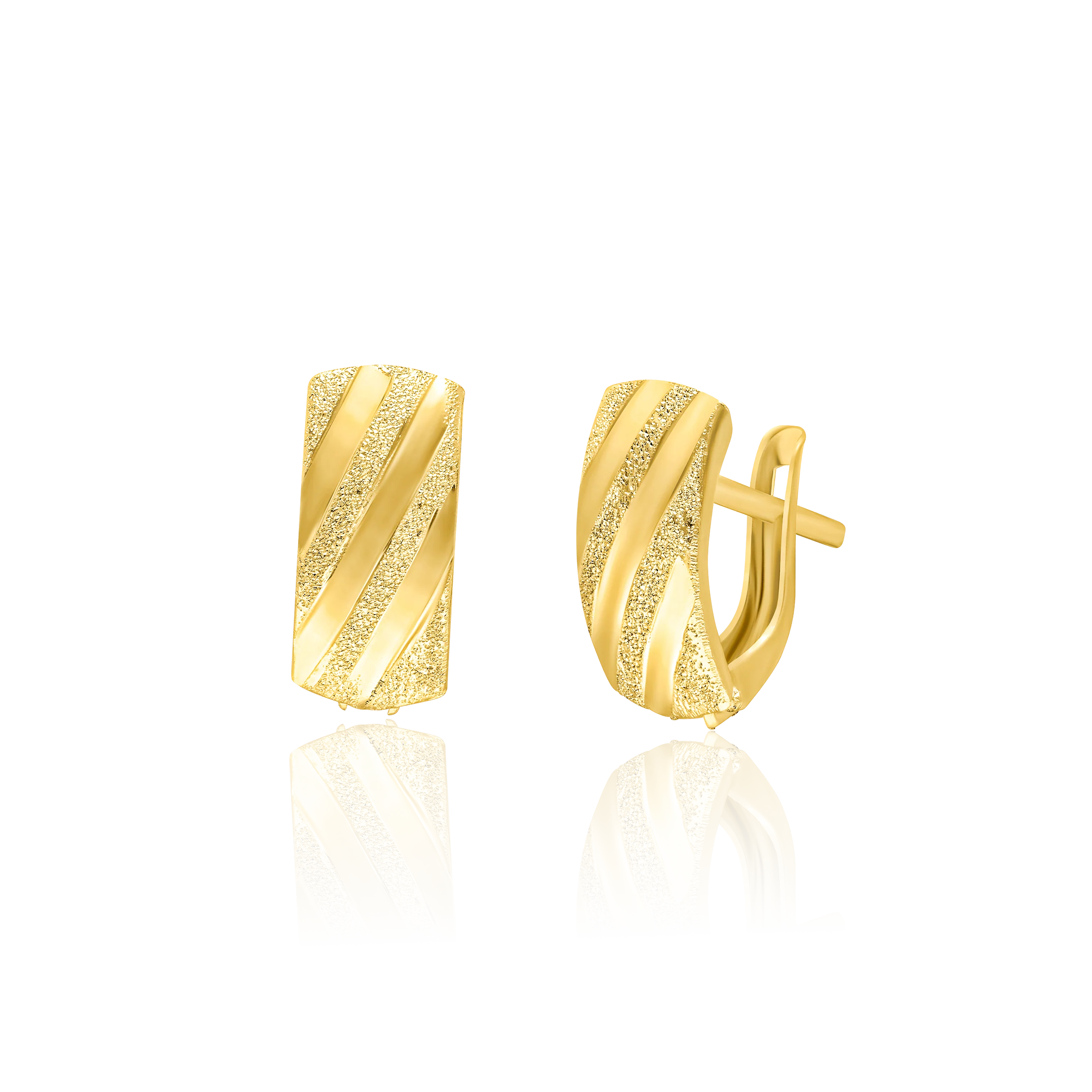 18K Pure Gold Curved Clip Earring Set Talagold