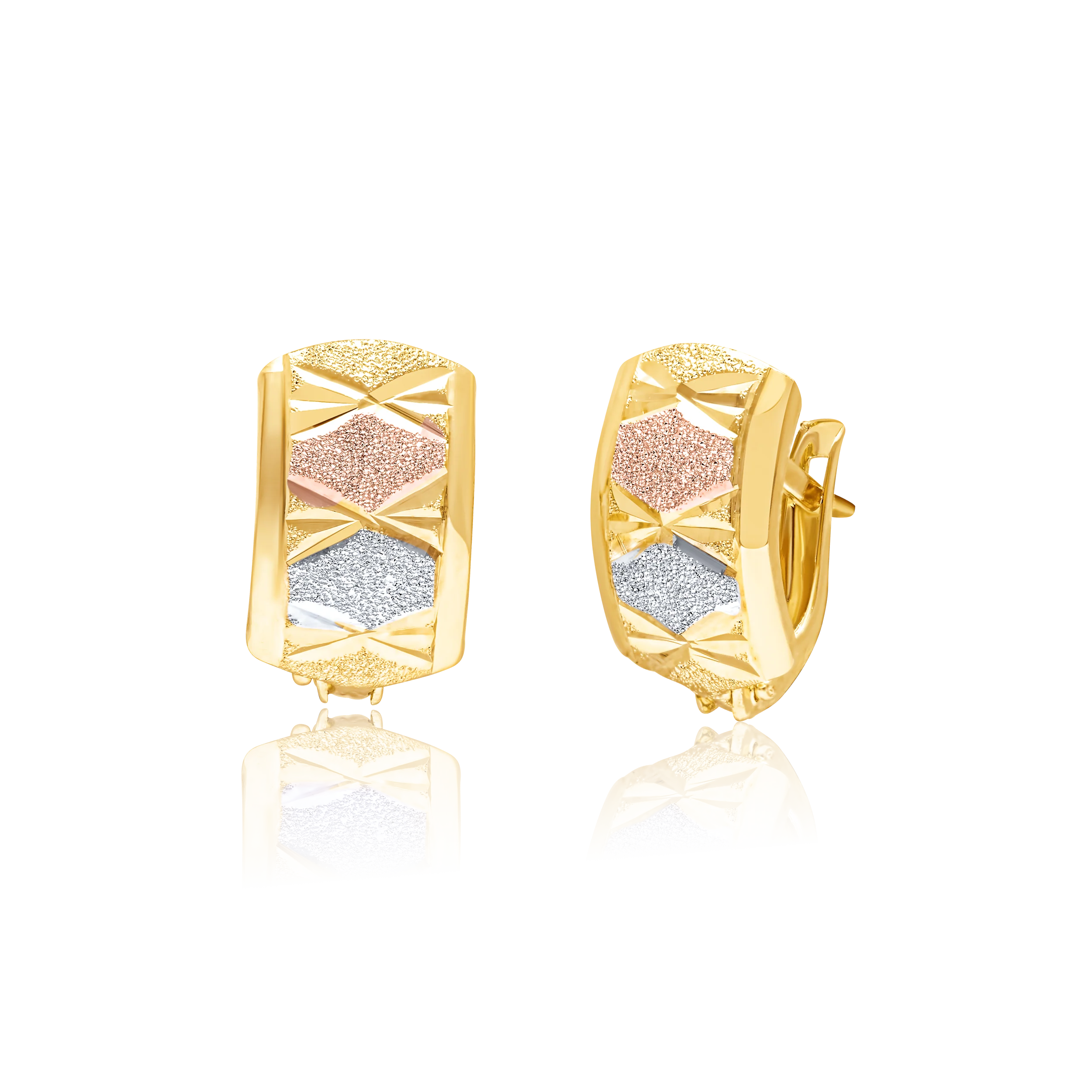 18K Pure Gold Curved Clip Earring Set Talagold
