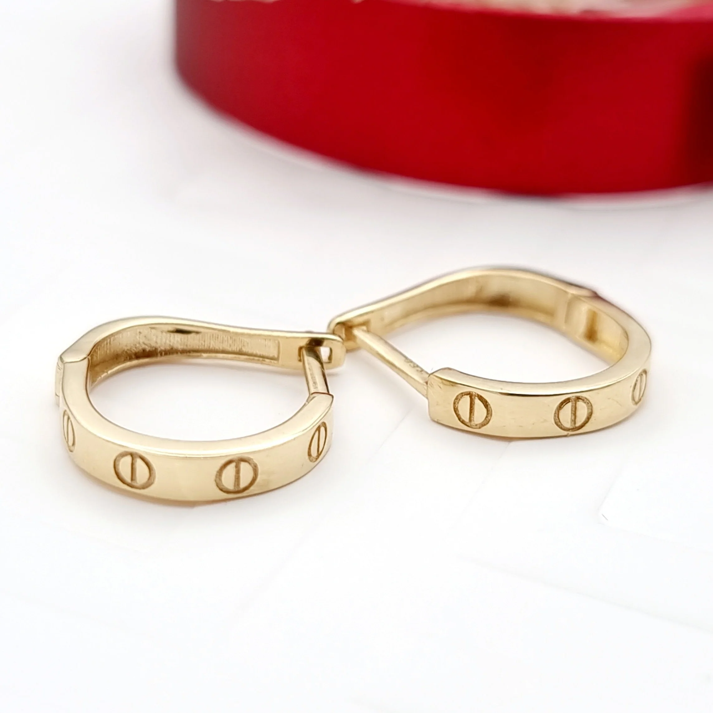 18K Pure Gold Elegant C.R Earring Set - Image 2
