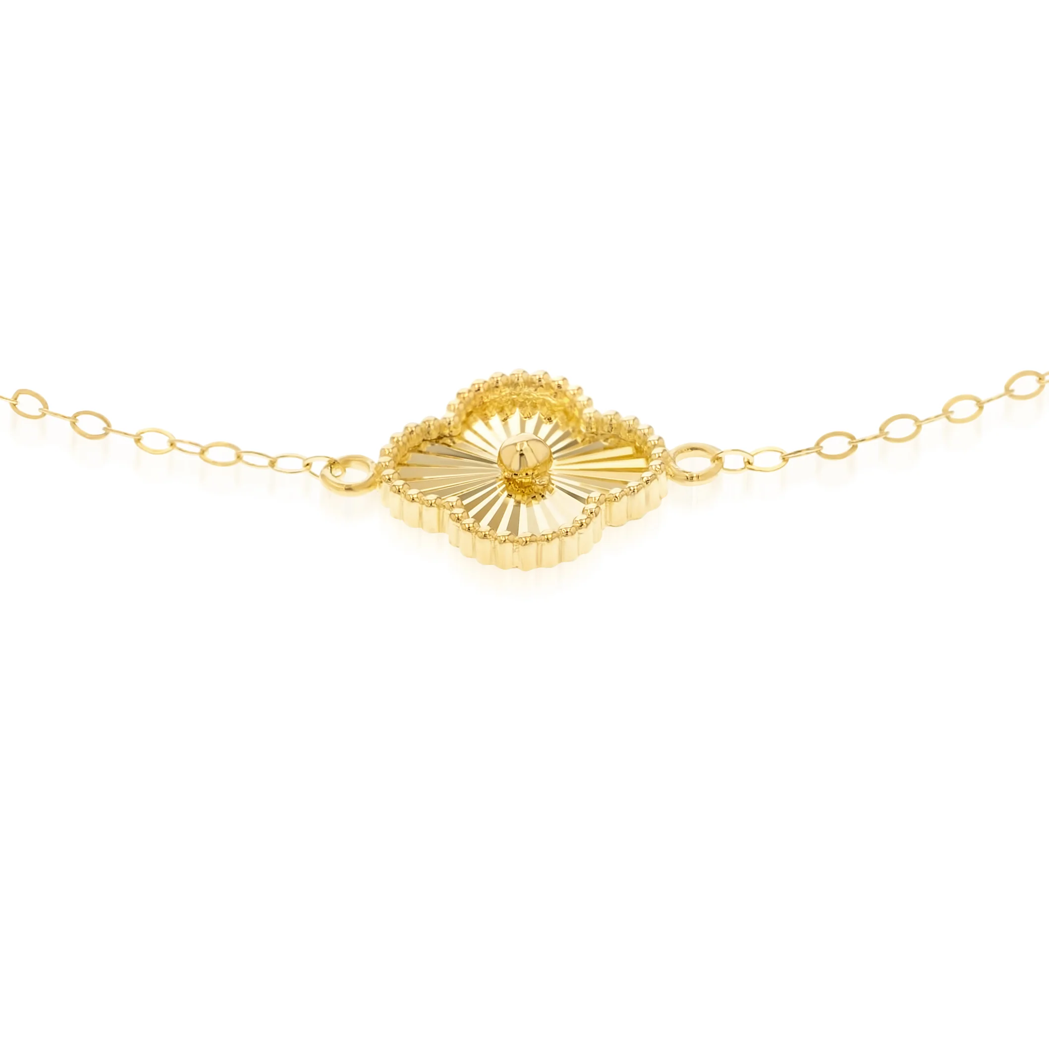 18K Pure Gold Elegant Flower Seed Bracelet - Image 2