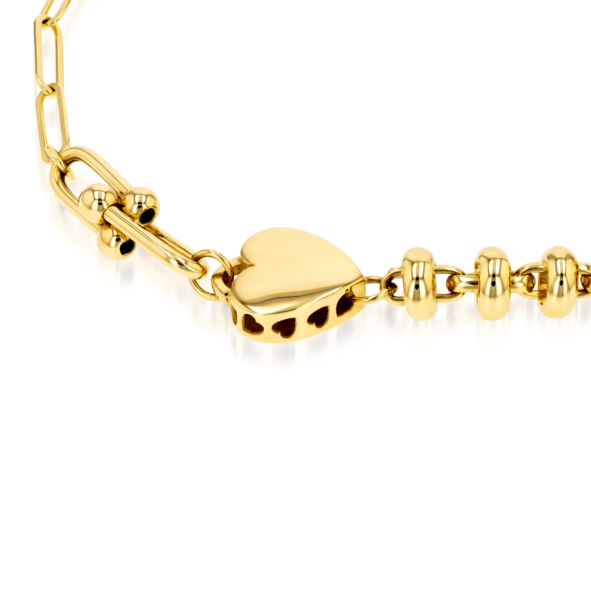 18K Pure Gold Elegant Heart Seeds Bracelet - Image 2