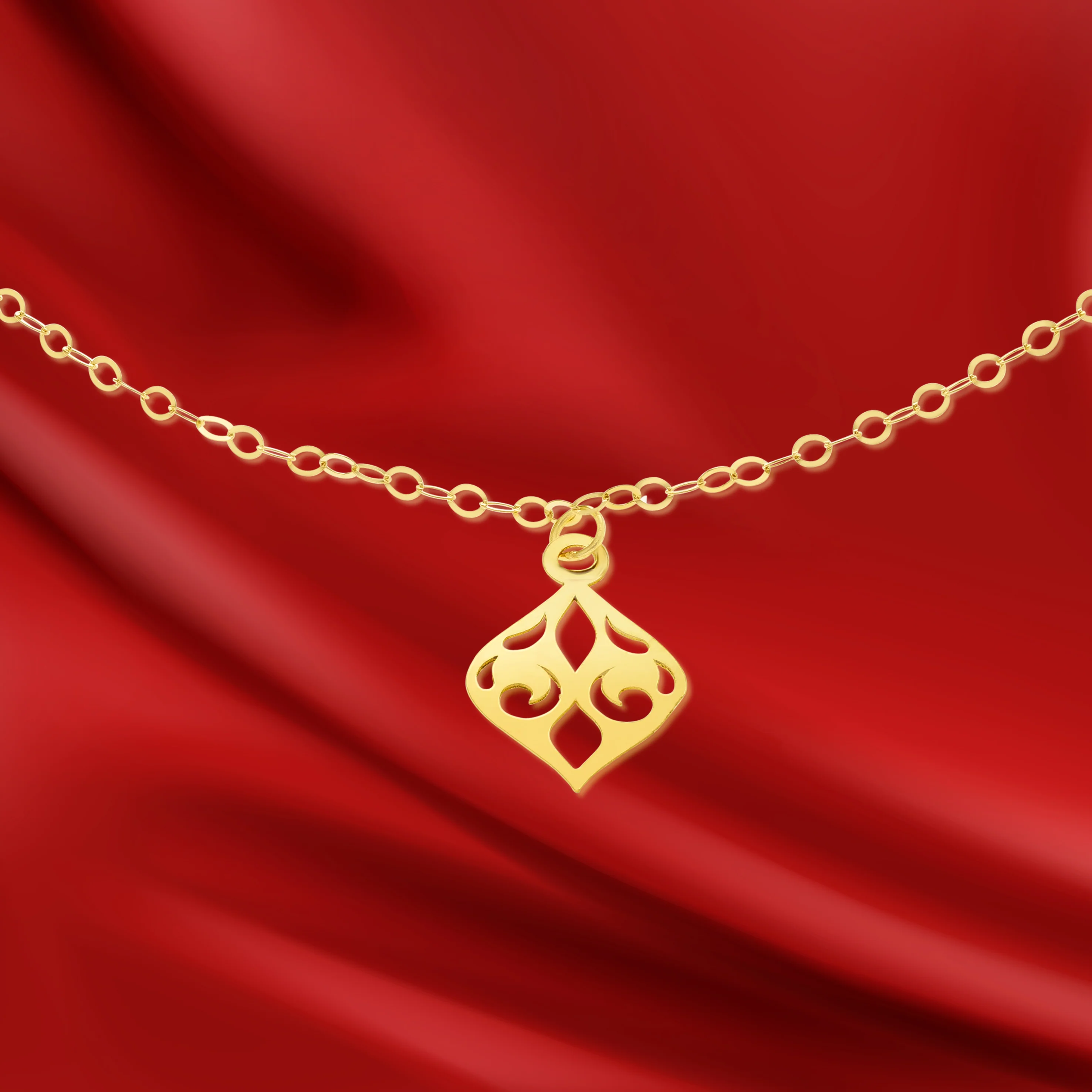 18K Pure Gold Fine Leaf Bracelet - Image 5