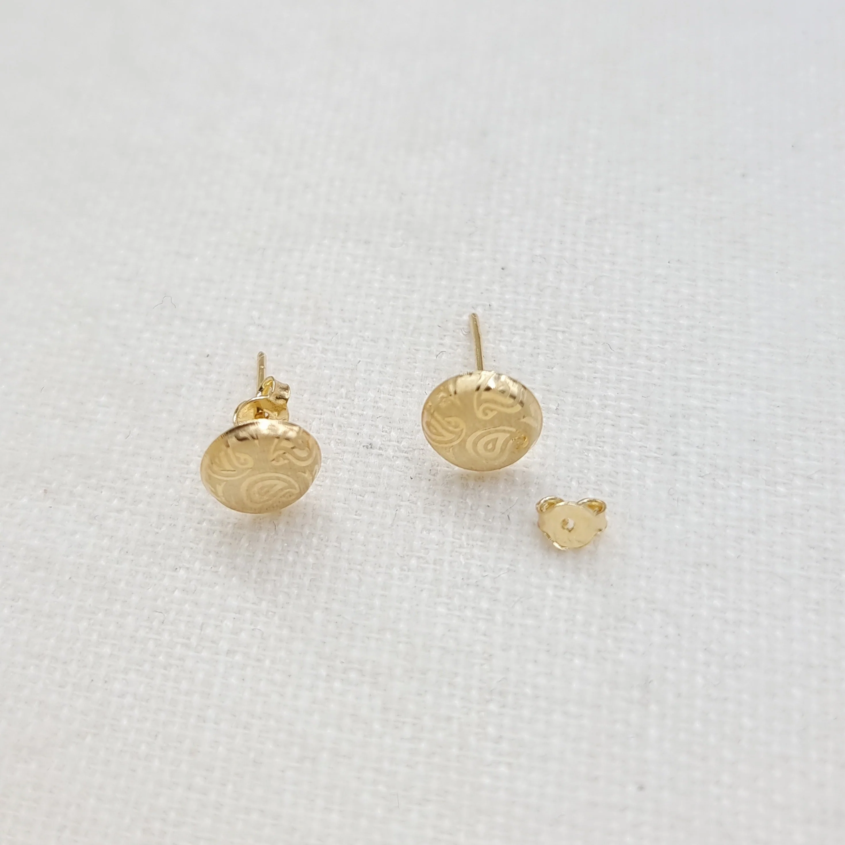 18K Pure Gold Fine Stud Earring Set - Image 3