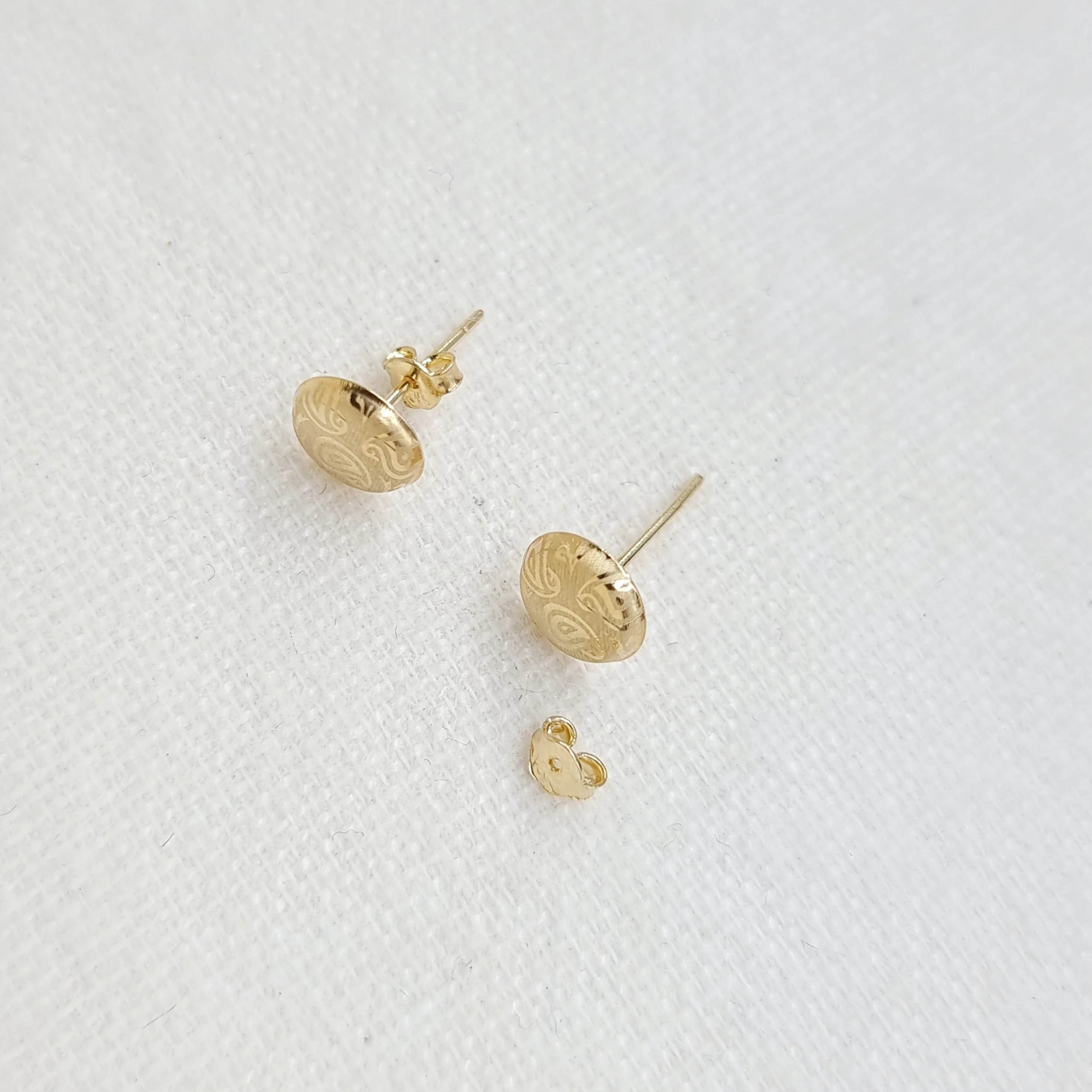 18K Pure Gold Fine Stud Earring Set - Image 4