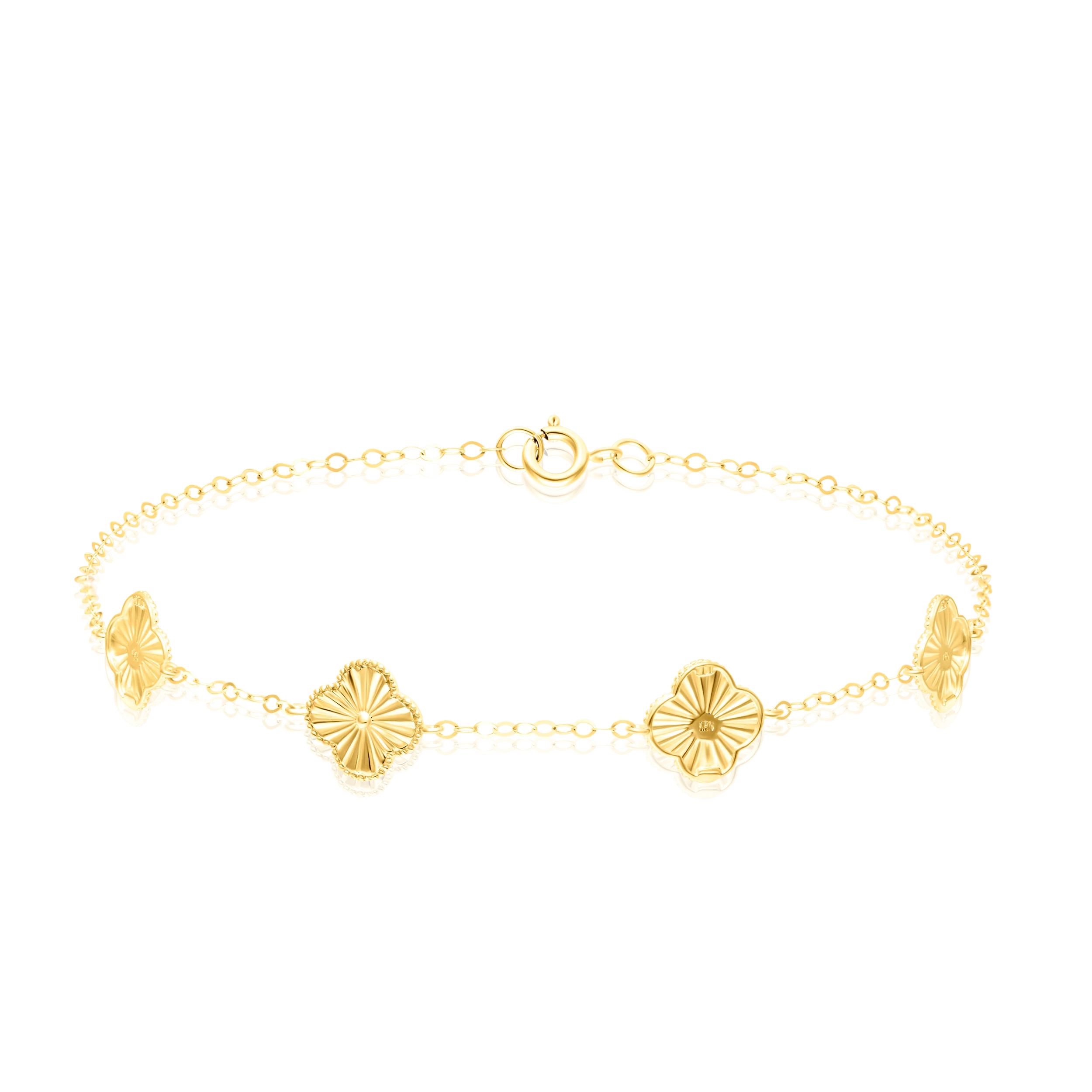 18K Pure Gold Flower Bracelet Talagold