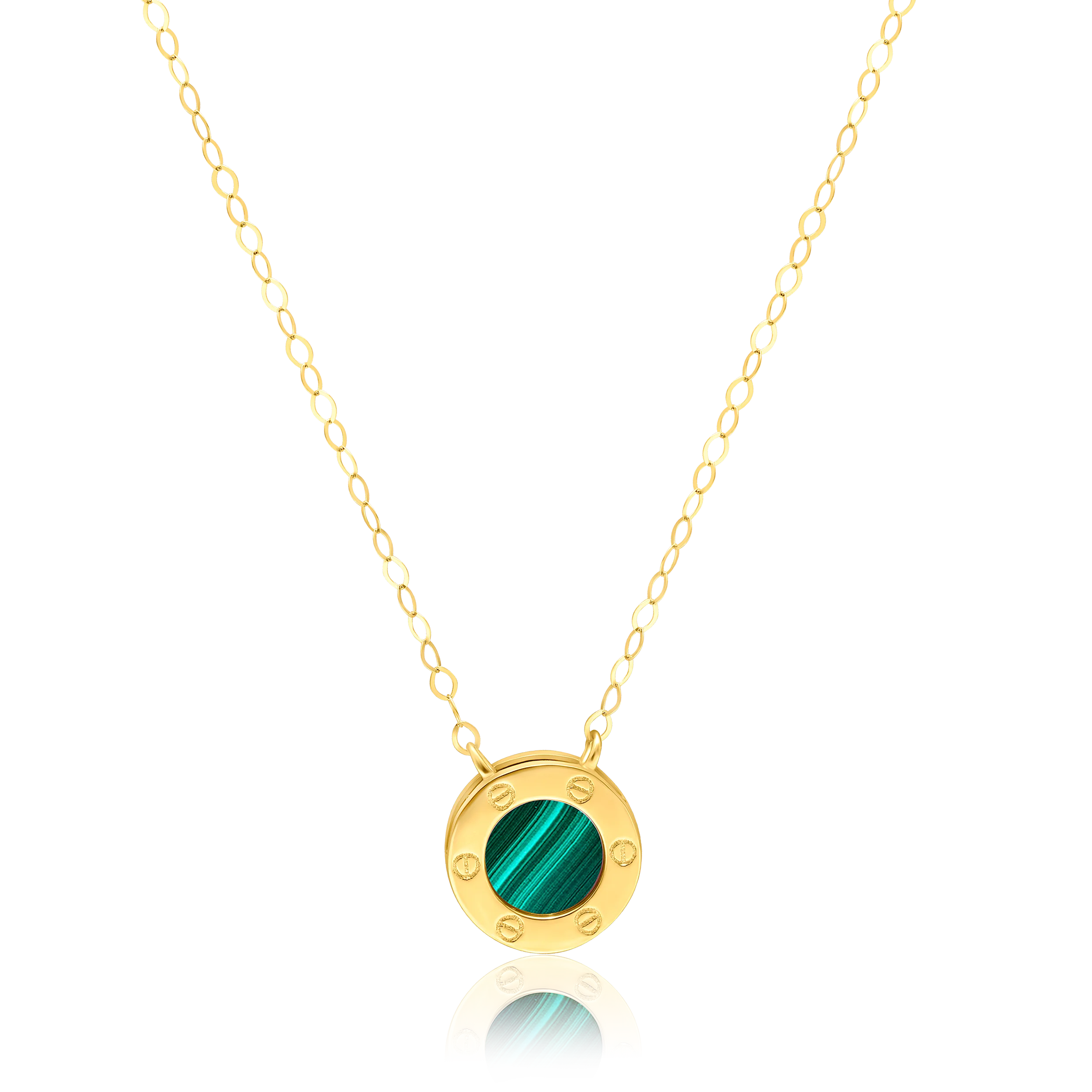 18K Pure Gold Green Round Jewelry Set Talagold - Image 2