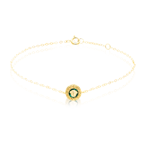 18K Pure Gold Green V.R.C Bracelet Talagold
