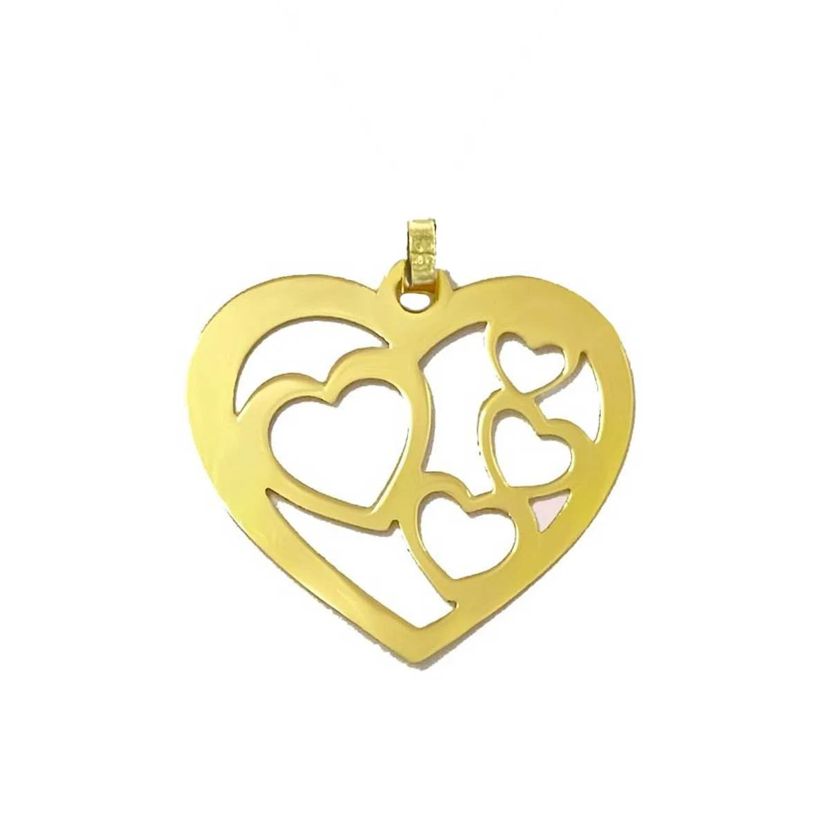 18K Pure Gold Heart Design Pendant