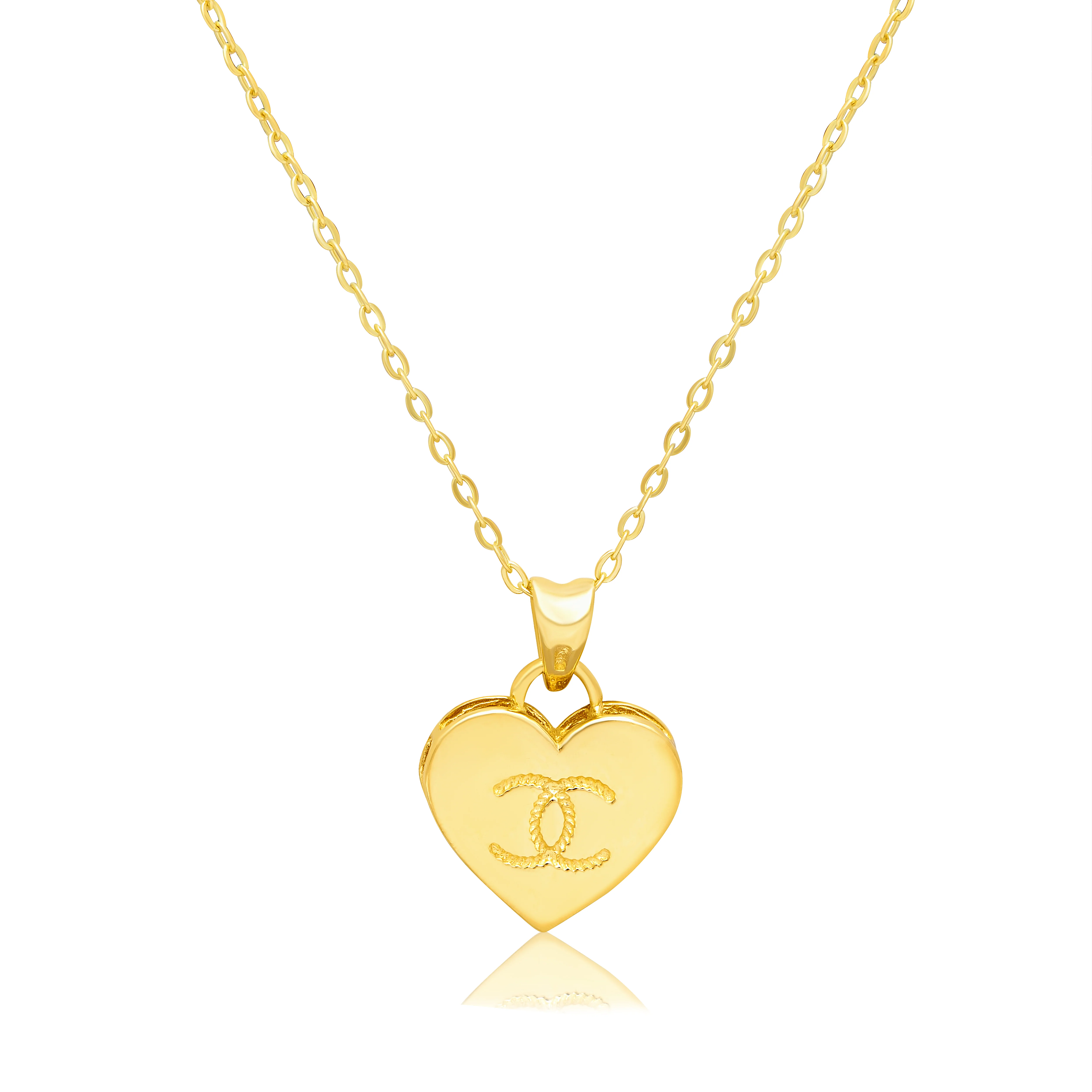 18K Pure Gold Heart Necklace Talagold