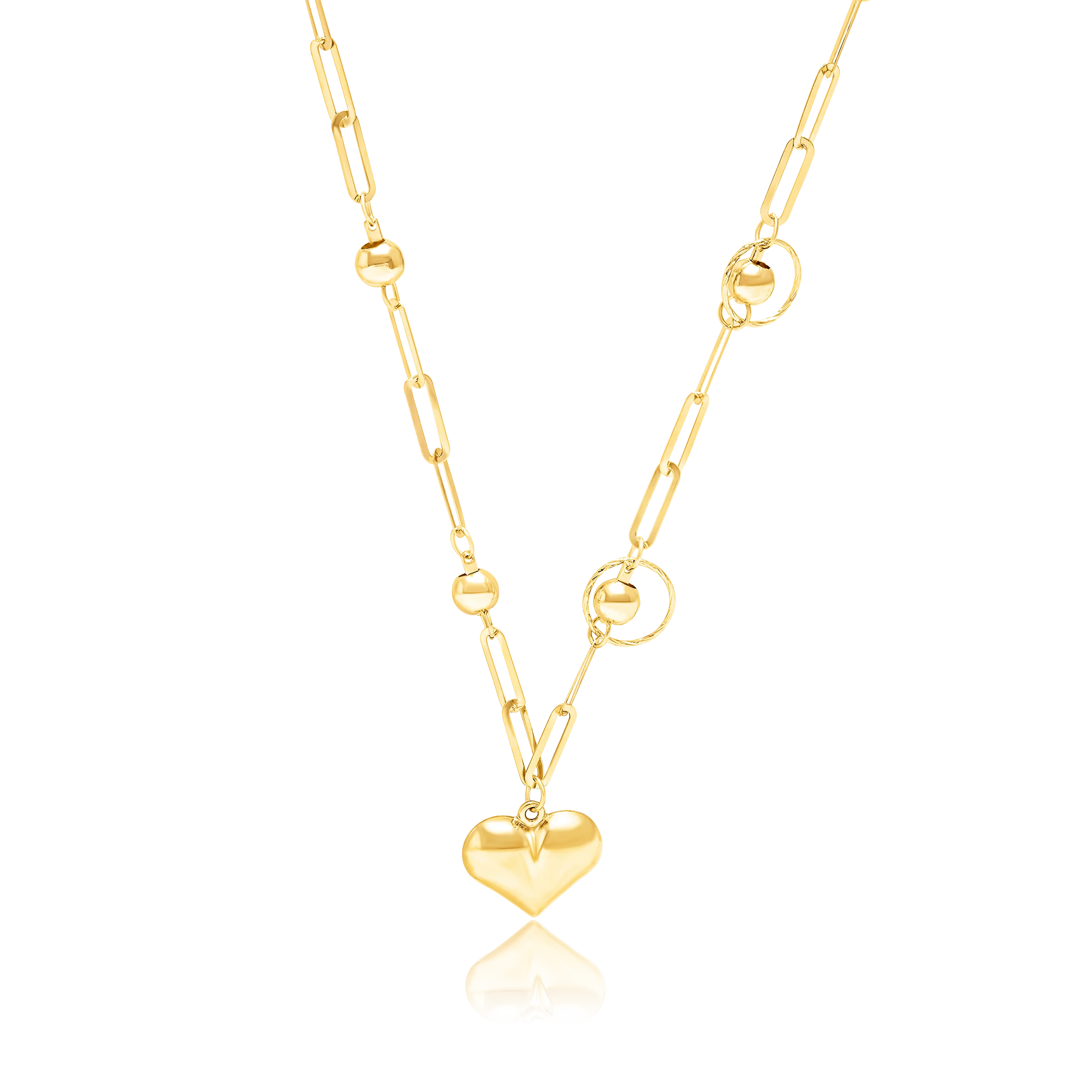 18K Pure Gold Heart Seed Necklace Talagold