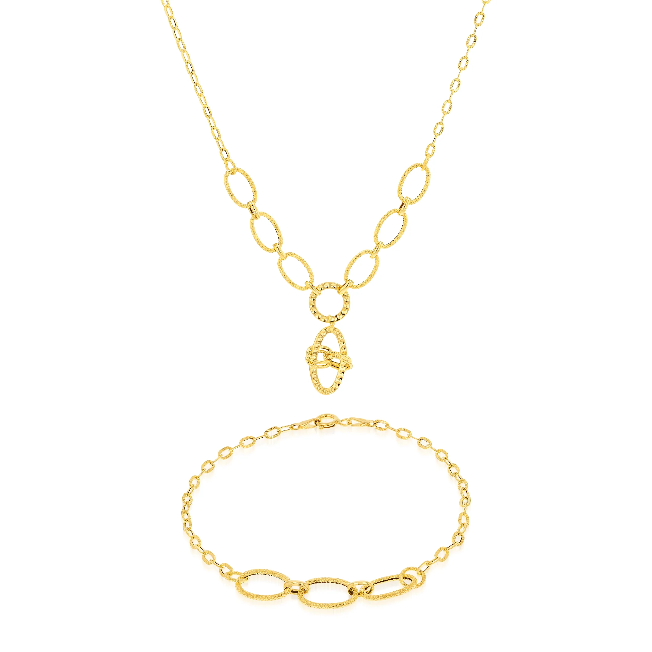 18K Pure Gold Linked Jewelry Set
