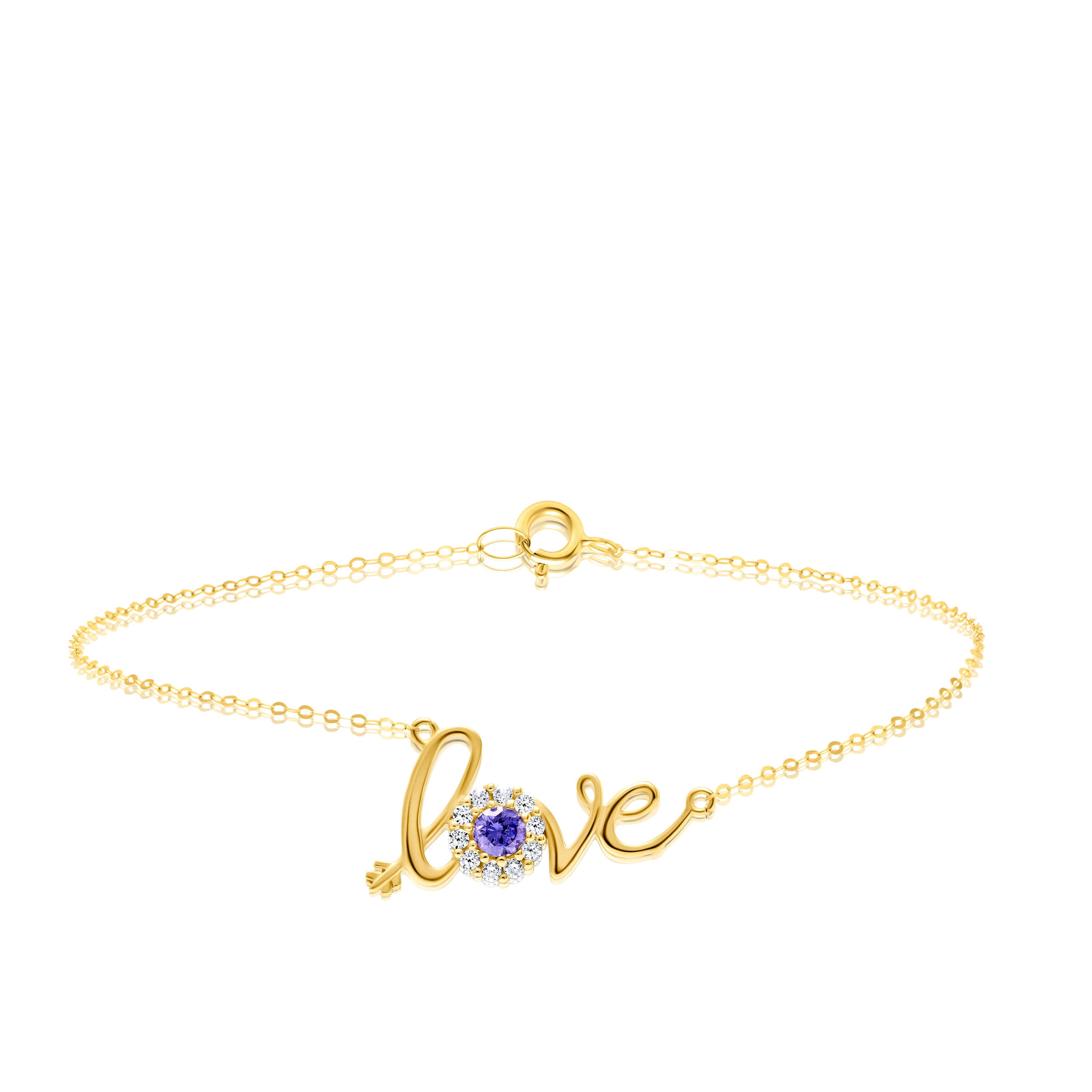 18K Pure Gold Love Velvet Stone Bracelet