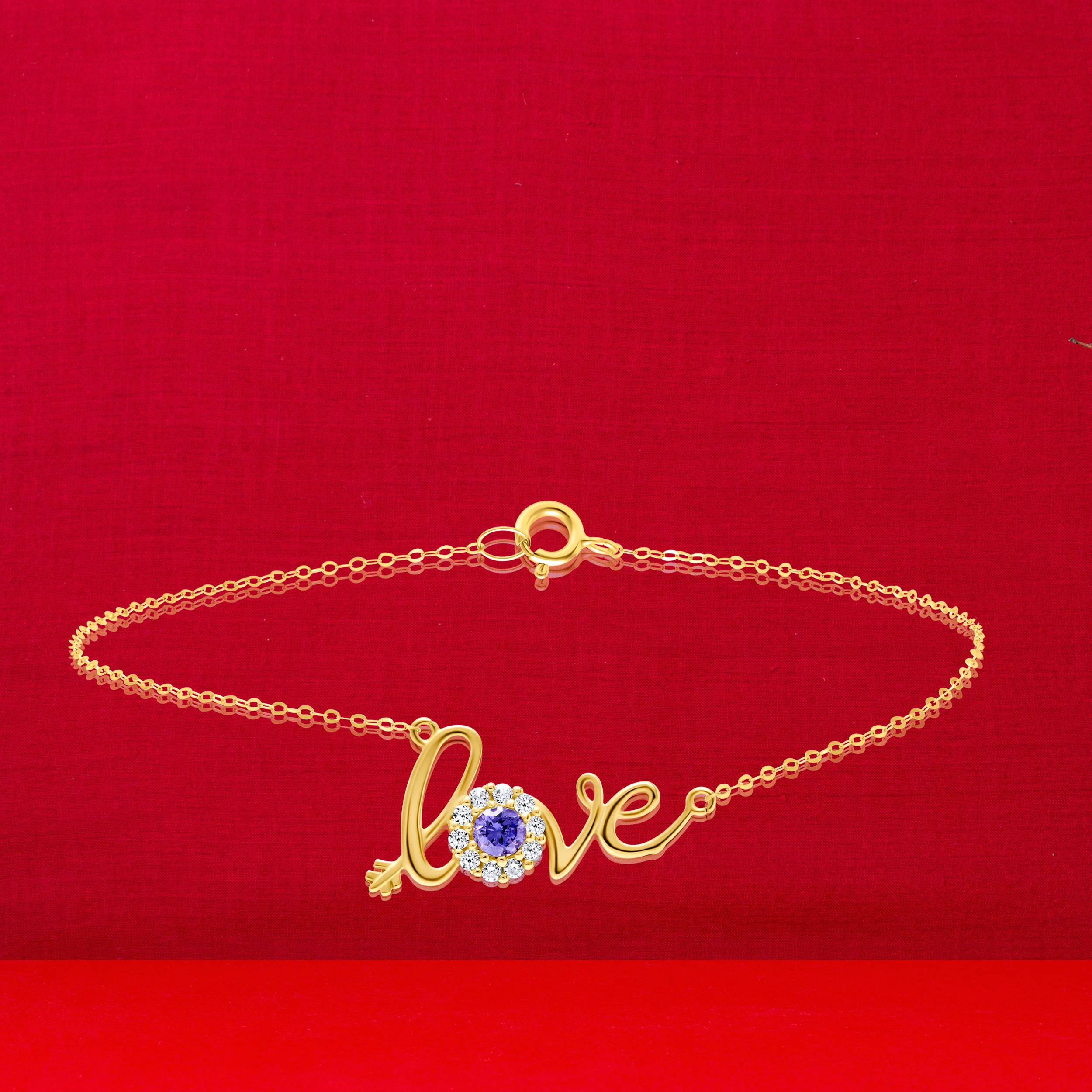 18K Pure Gold Love Velvet Stone Bracelet - Image 2