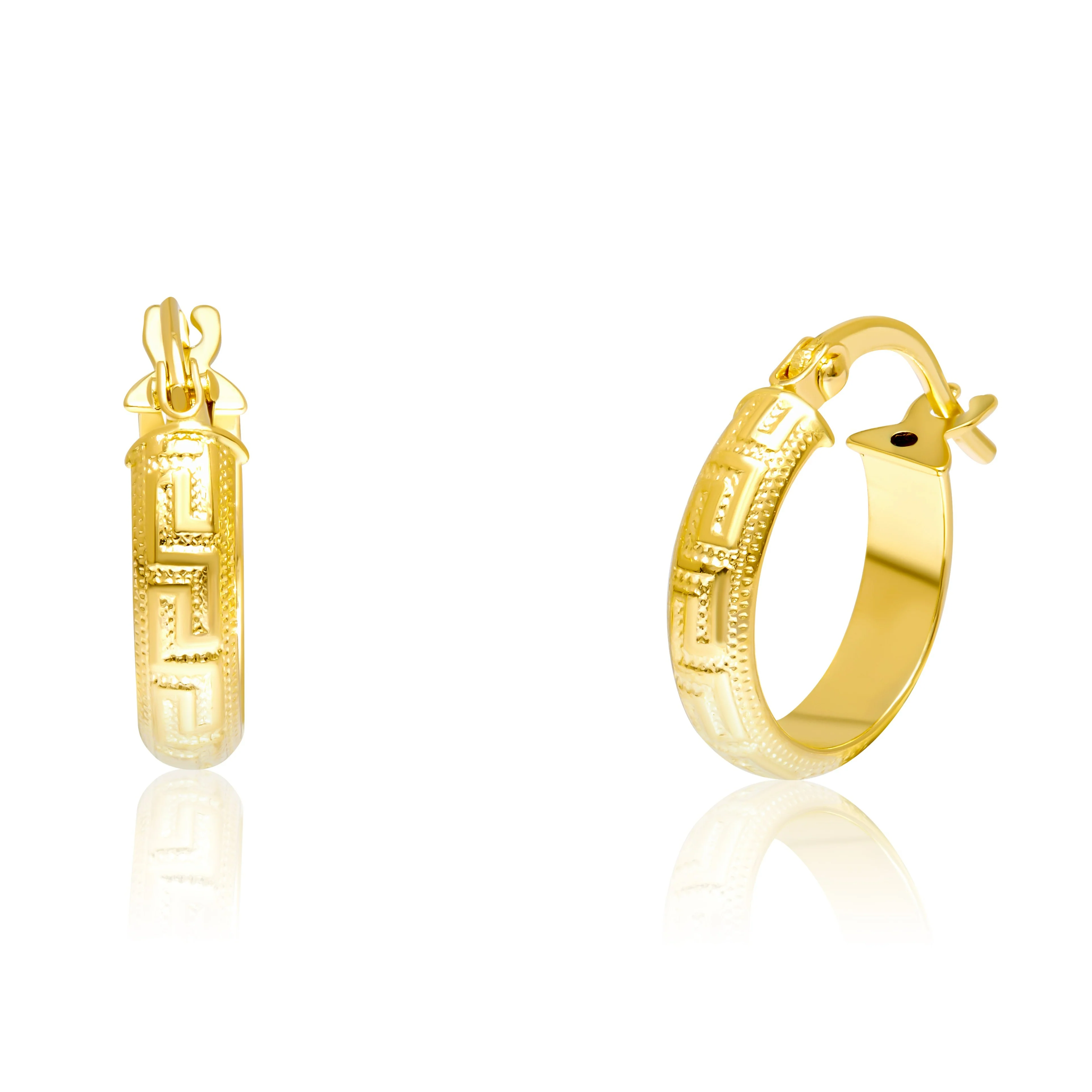 18K Pure Gold Round Hoop Earring Set Talagold