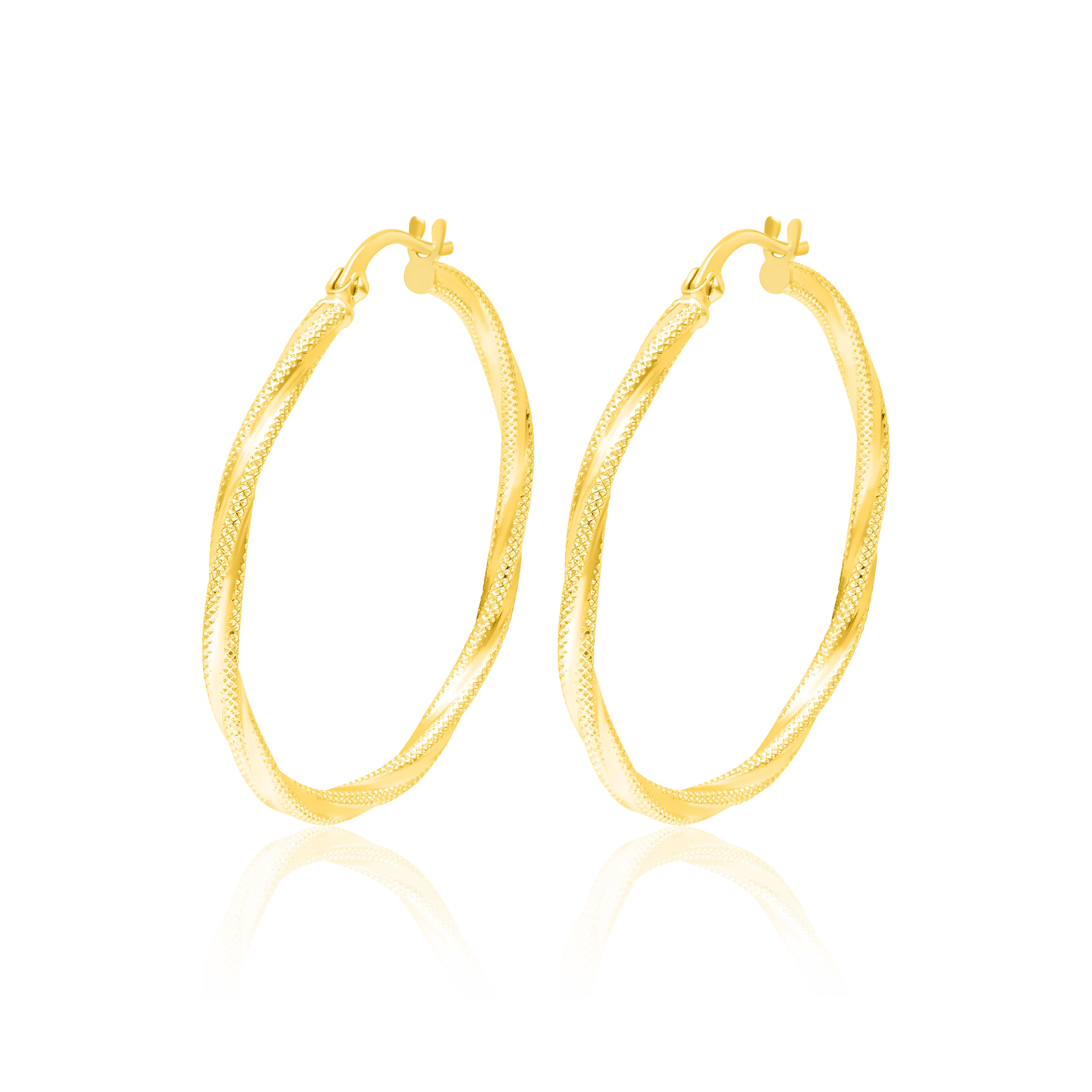 18K Pure Gold Twisted Round Jewelry Set Talagold - Image 2