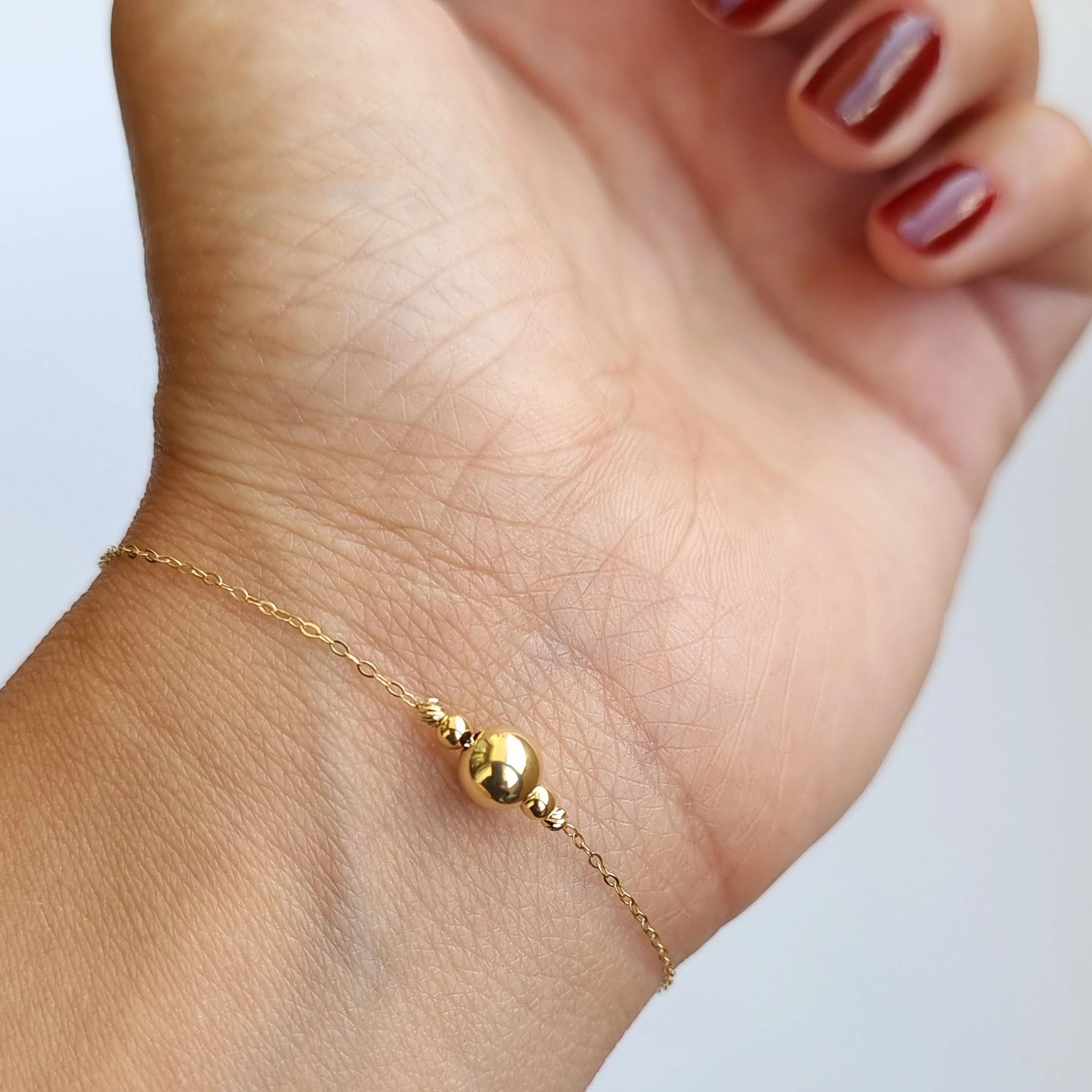 18K Pure Gold Seed Bracelet - Image 11