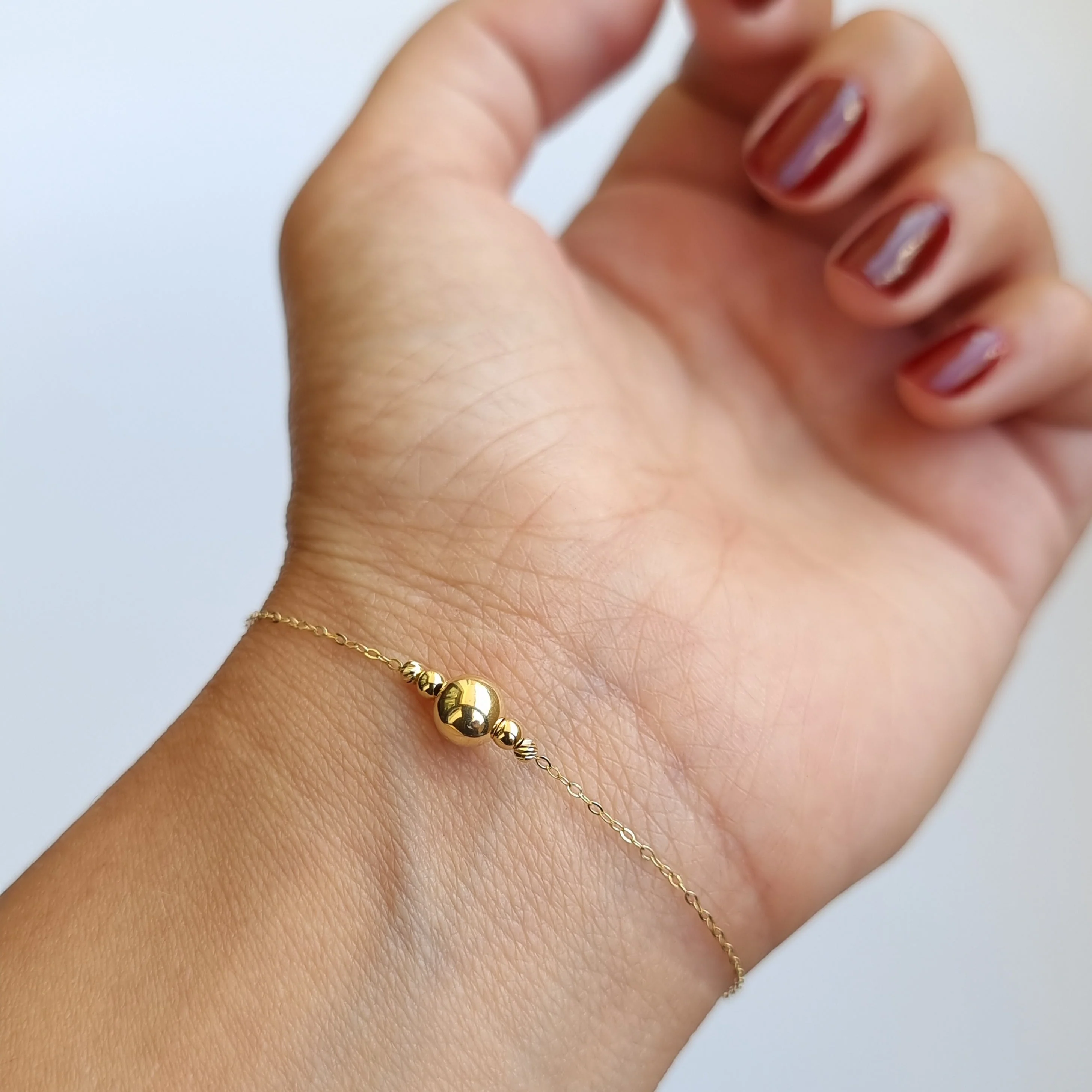 18K Pure Gold Seed Bracelet - Image 3