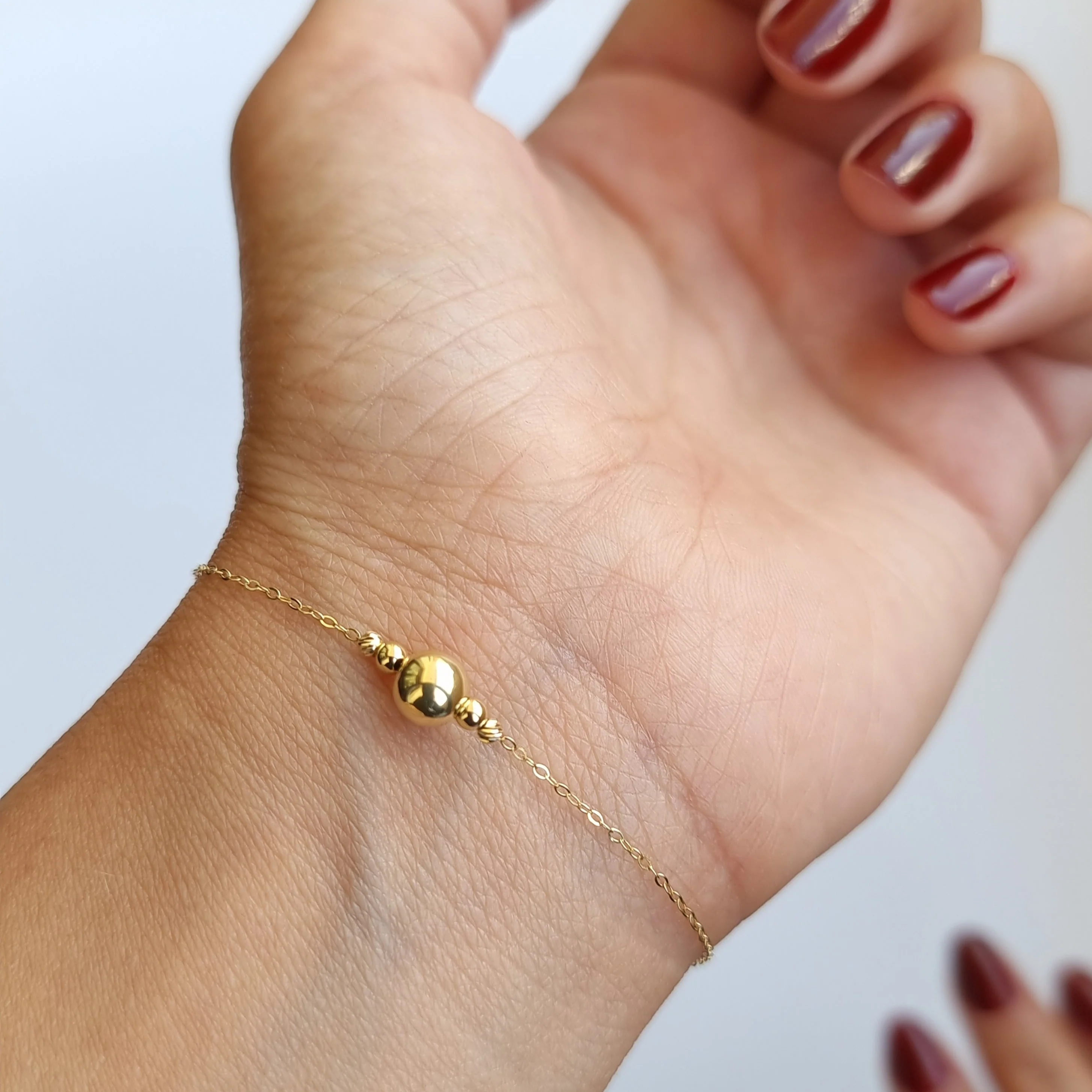 18K Pure Gold Seed Bracelet - Image 4