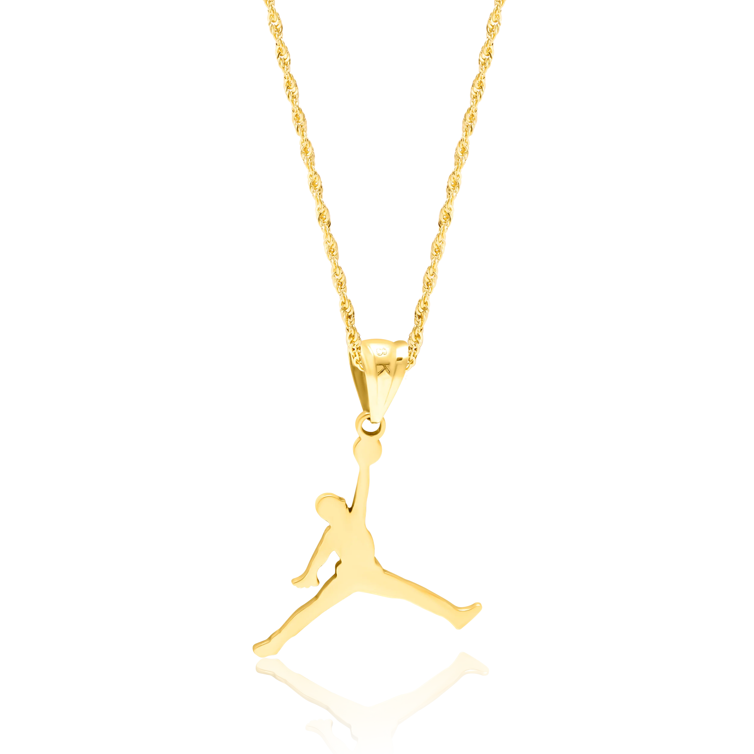 18K Pure Gold Sports Basketball Necklace Talagold