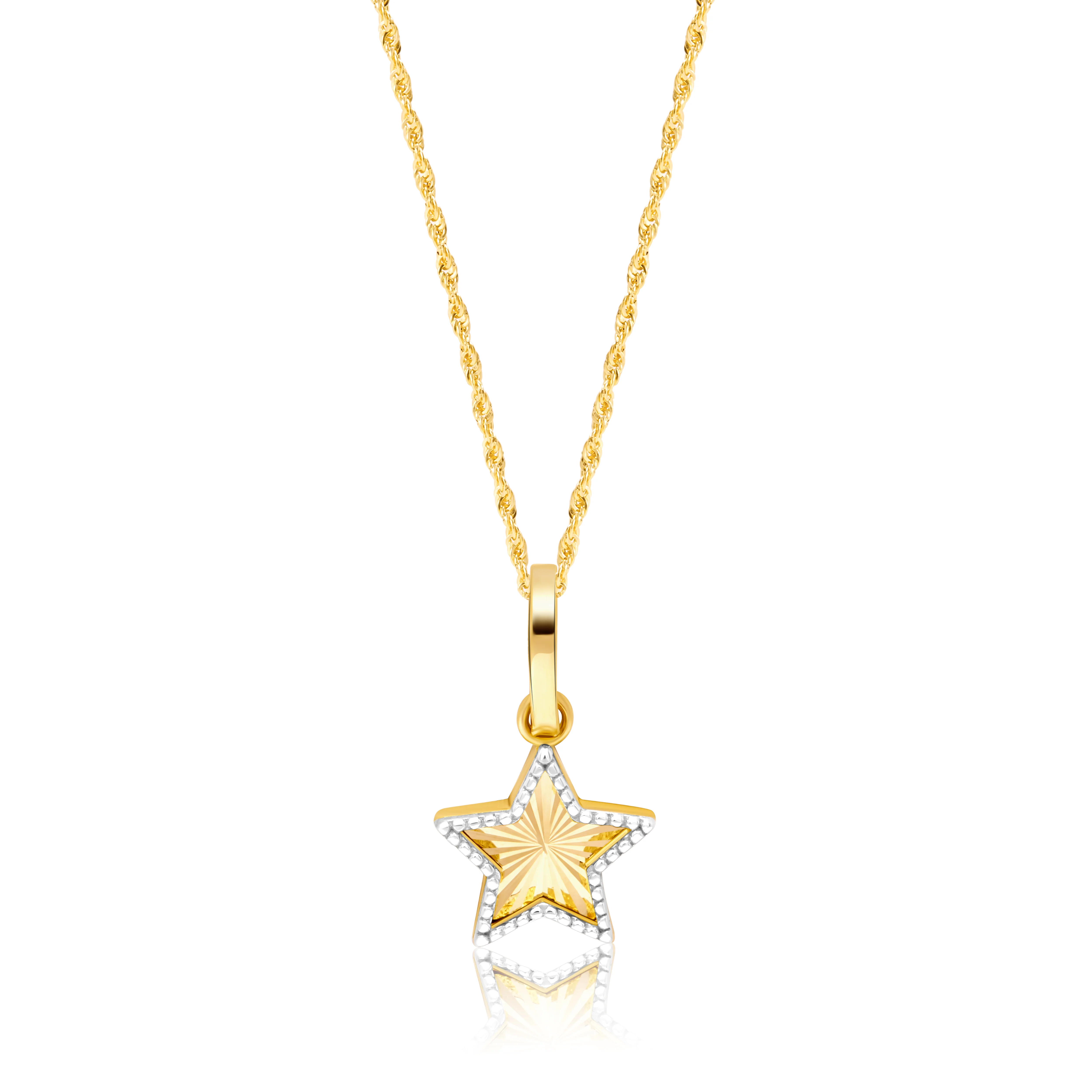 18K Pure Gold Star Necklace Talagold