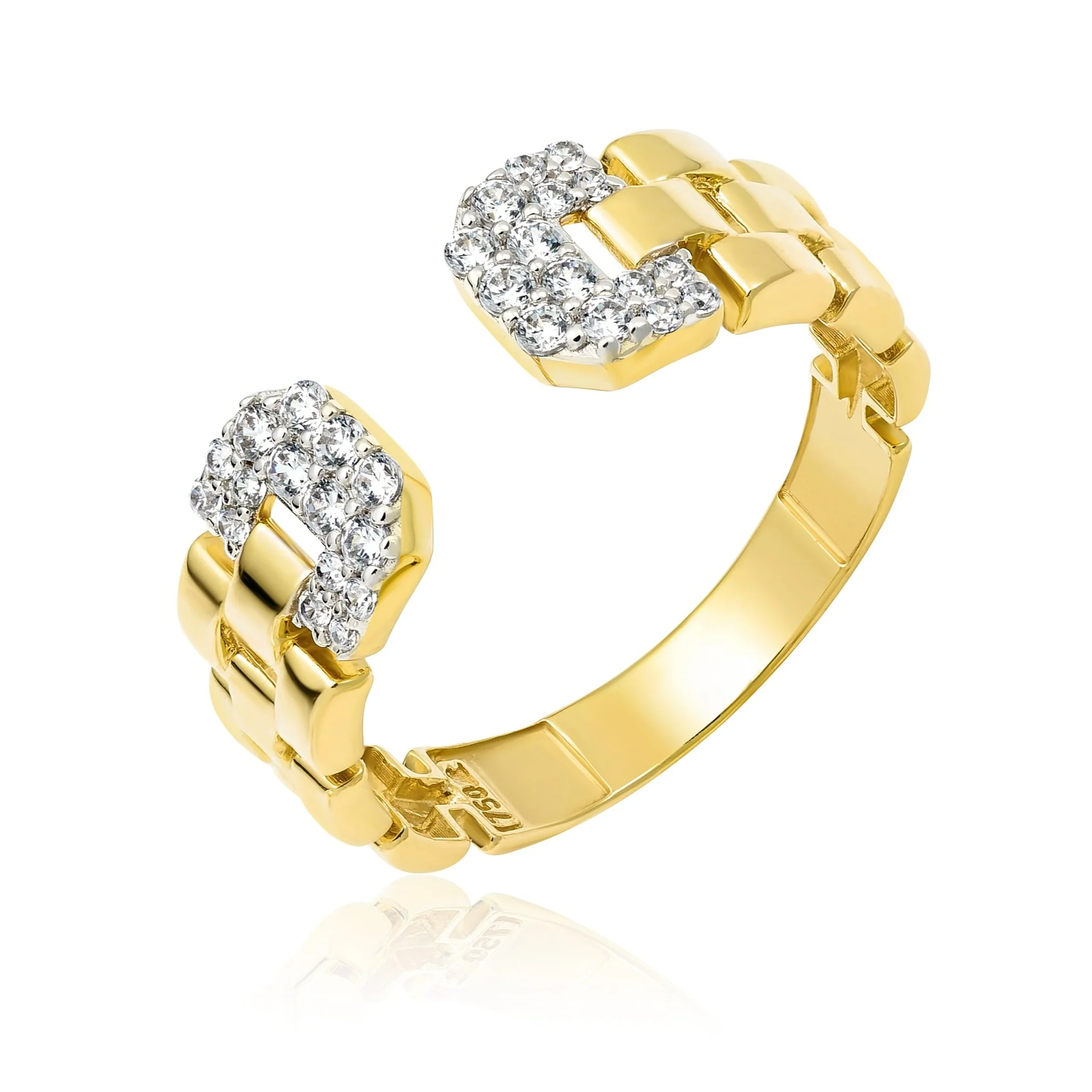 18K Pure Gold Stone Ring