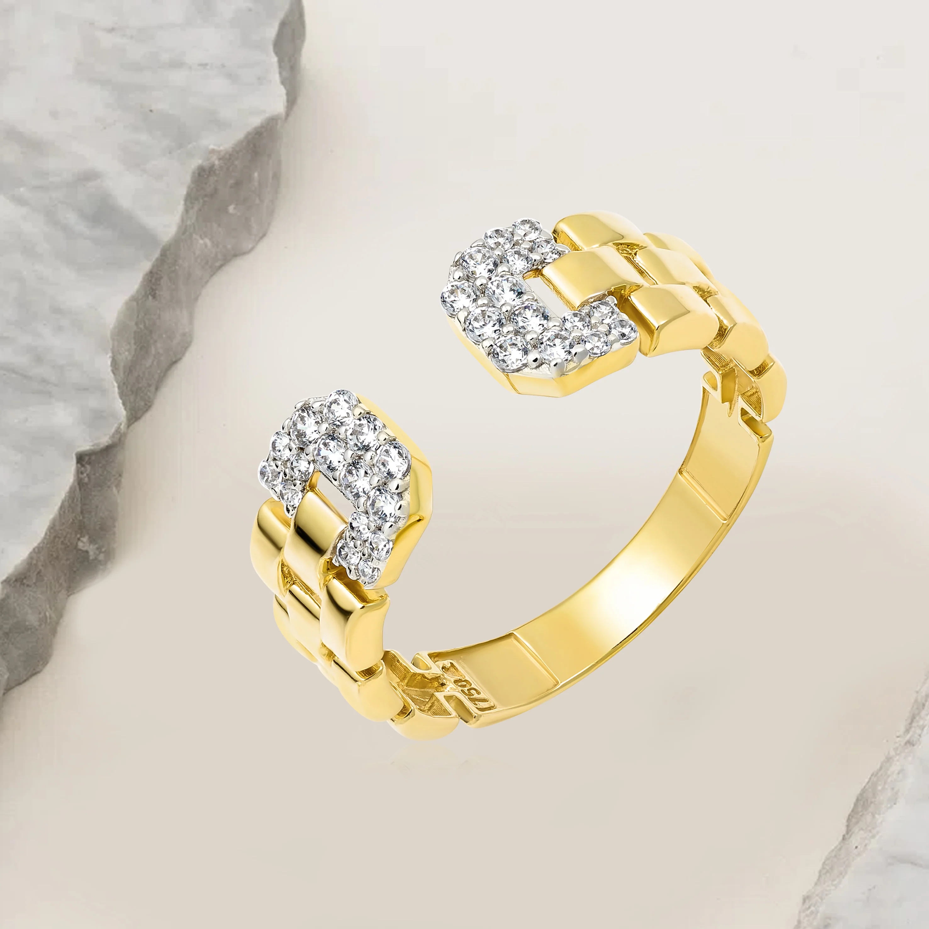 18K Pure Gold Stone Ring - Image 3