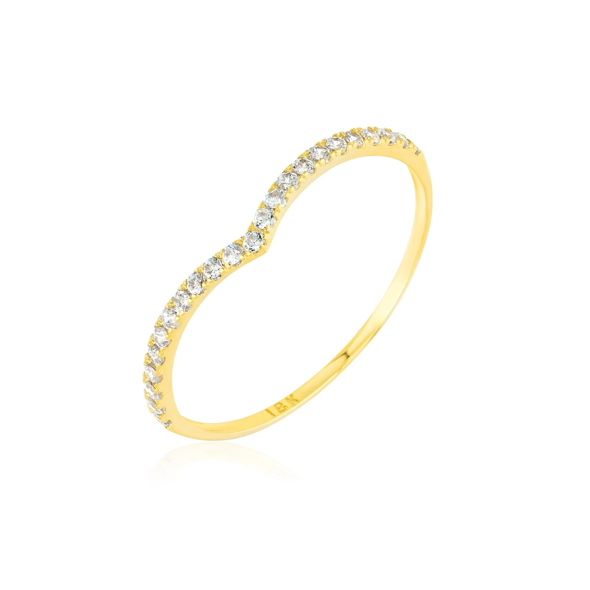 18K Pure Gold Stone Ring