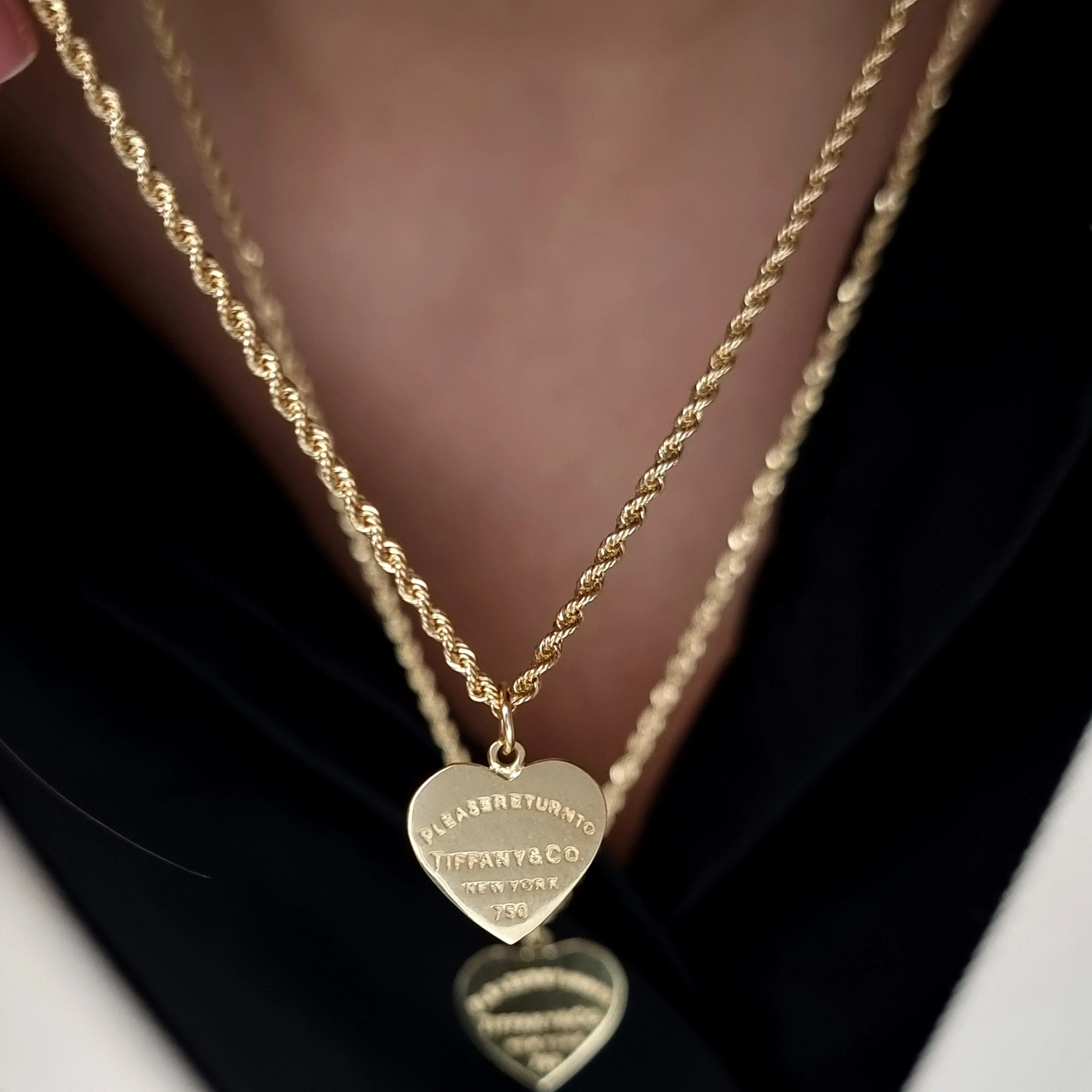 18K Pure Gold T.F Heart Necklace - Image 3