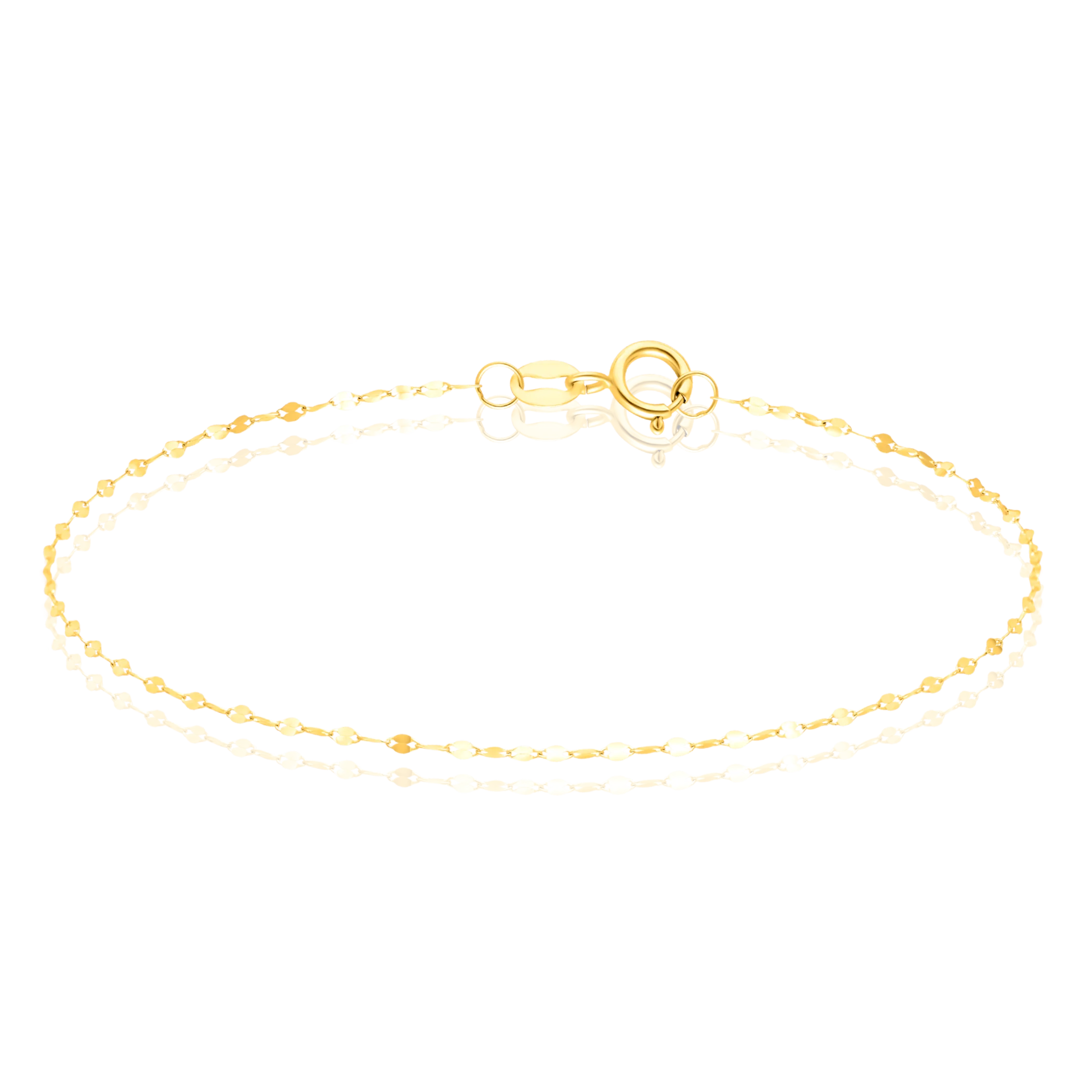 18K Pure Gold Thin Mirror Bracelet Talagold