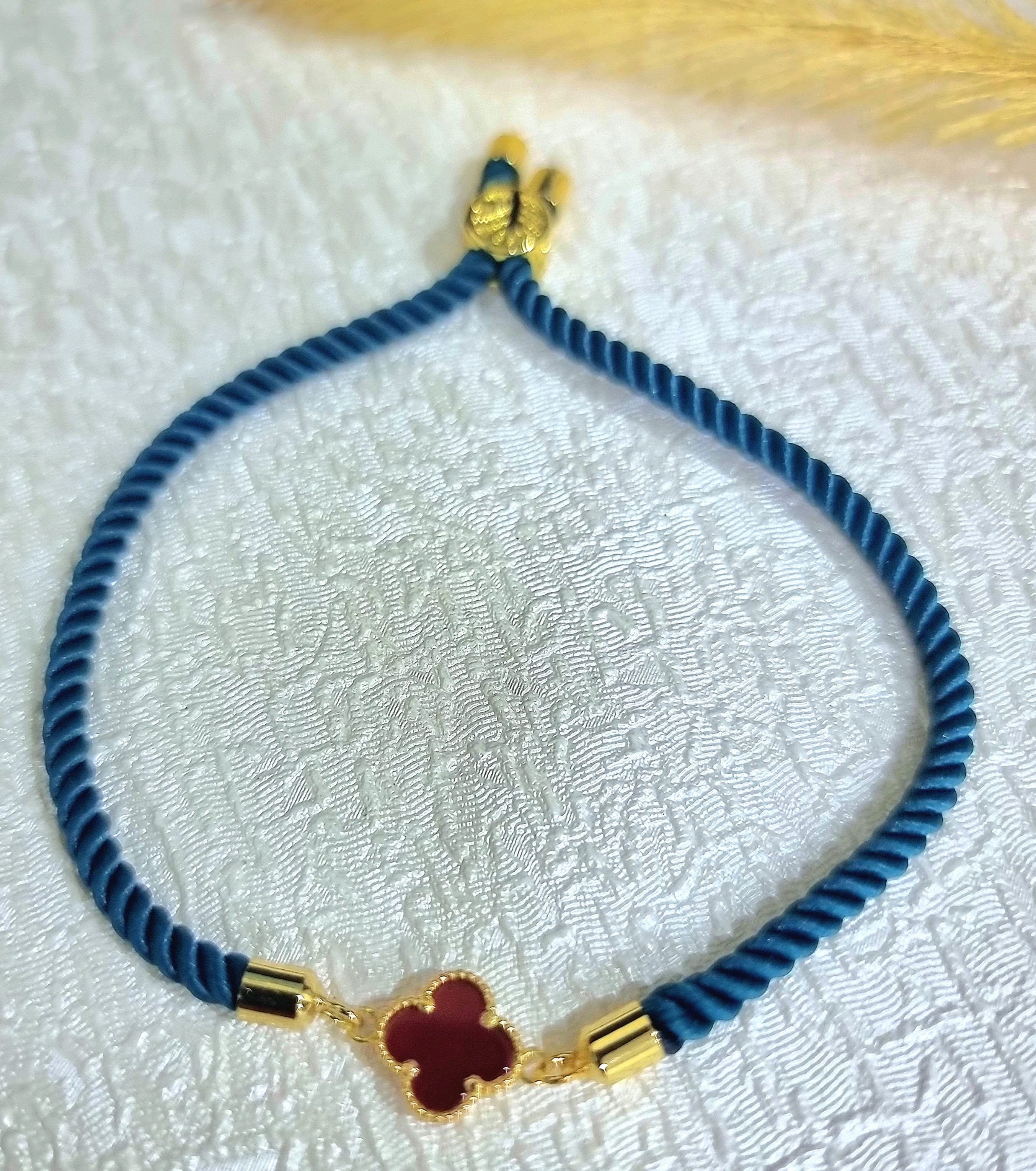 18K Pure Gold Thread V.C Flower Bracelet - Image 2