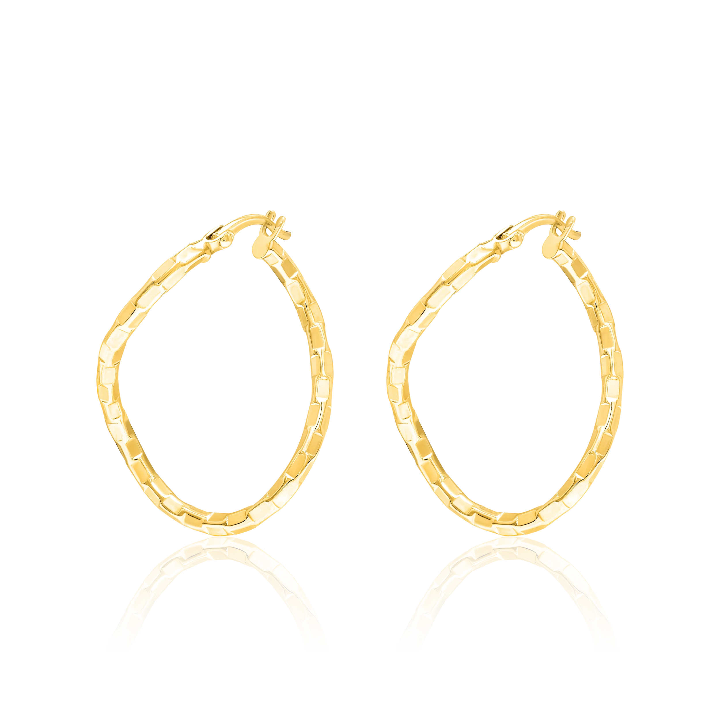 18K Pure Gold Twisted Oval Jewelry Set Talagold - Image 2