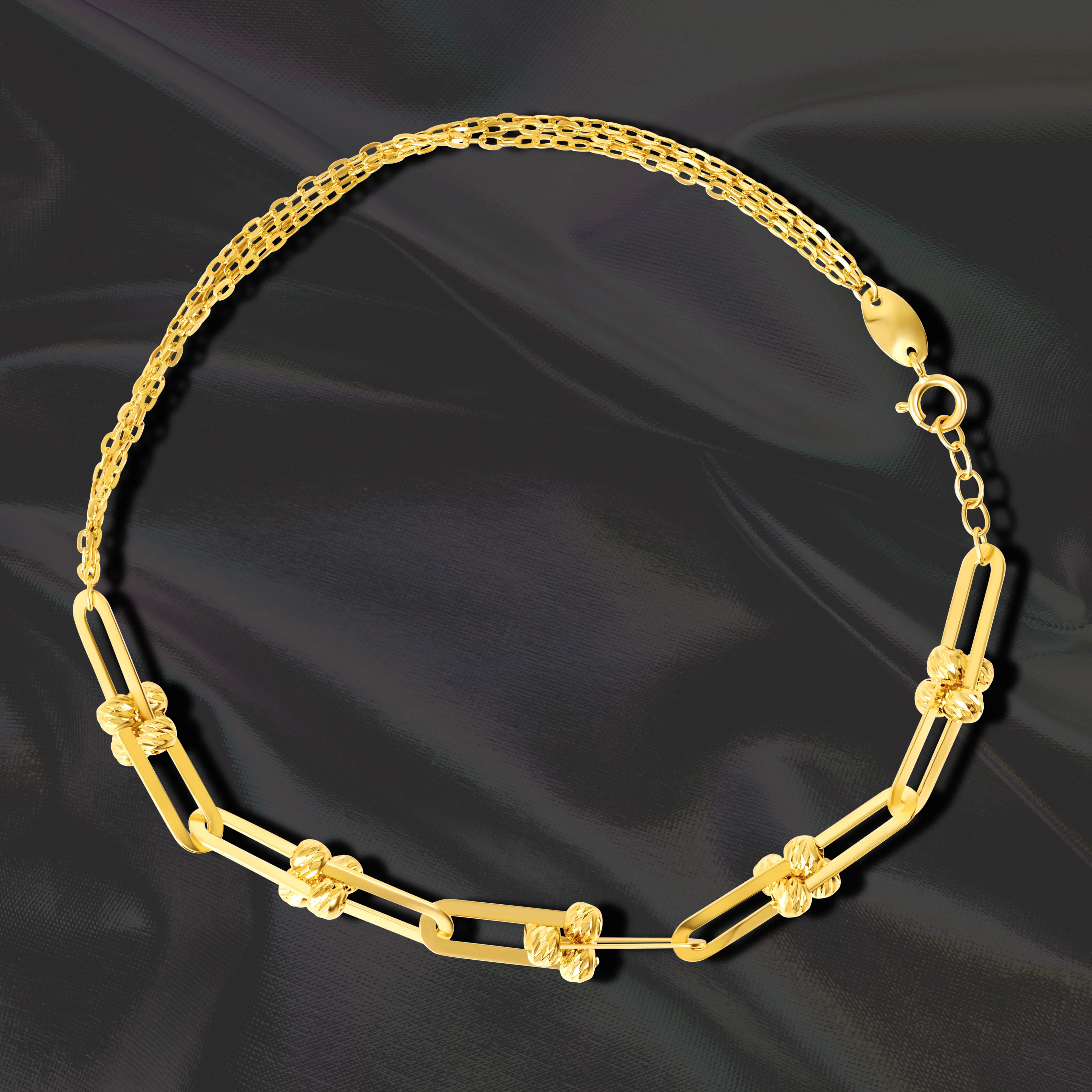 18K Pure Gold U-Linked Bracelet Talagold - Image 2