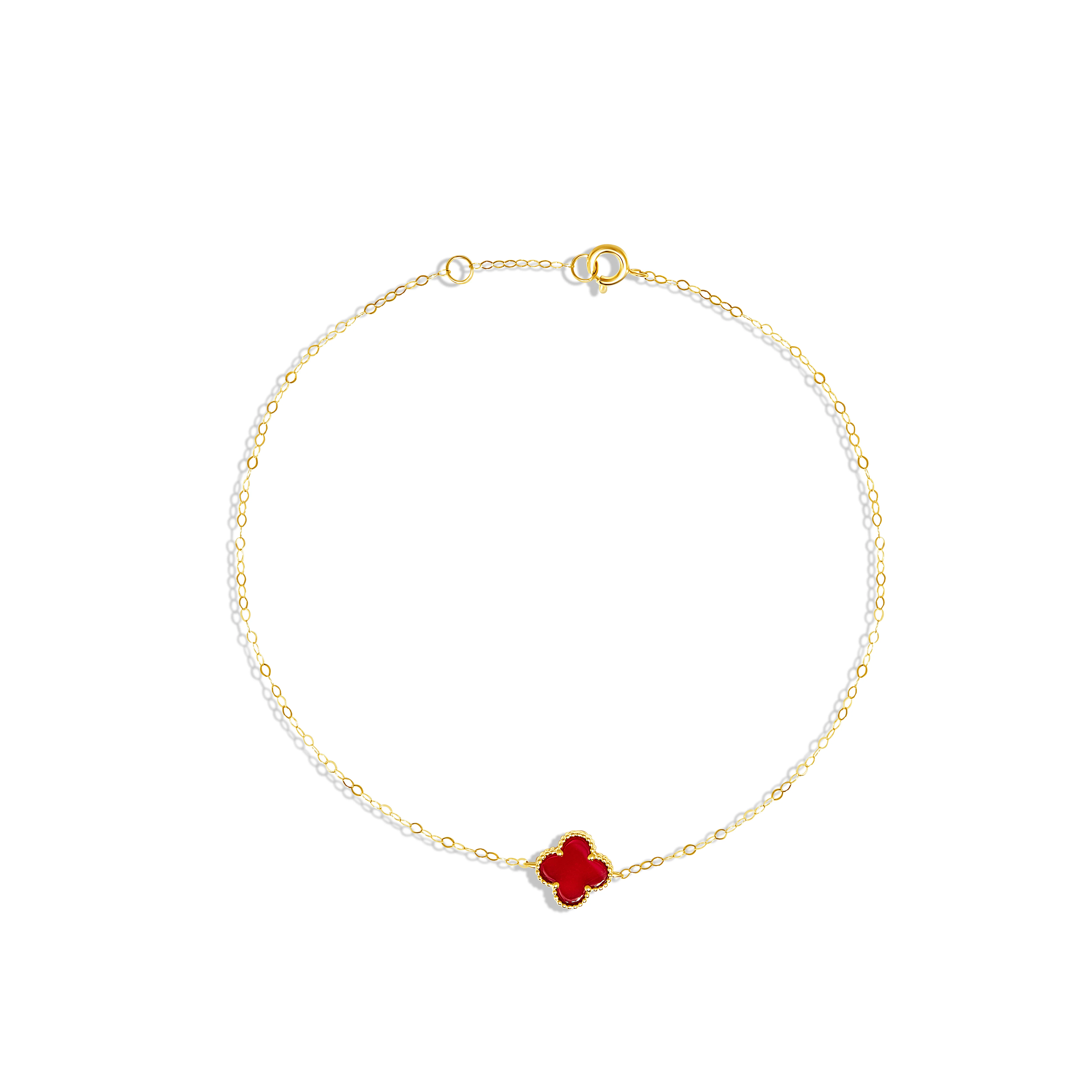 18K Pure Gold V.C Red Flower Bracelet Talagold
