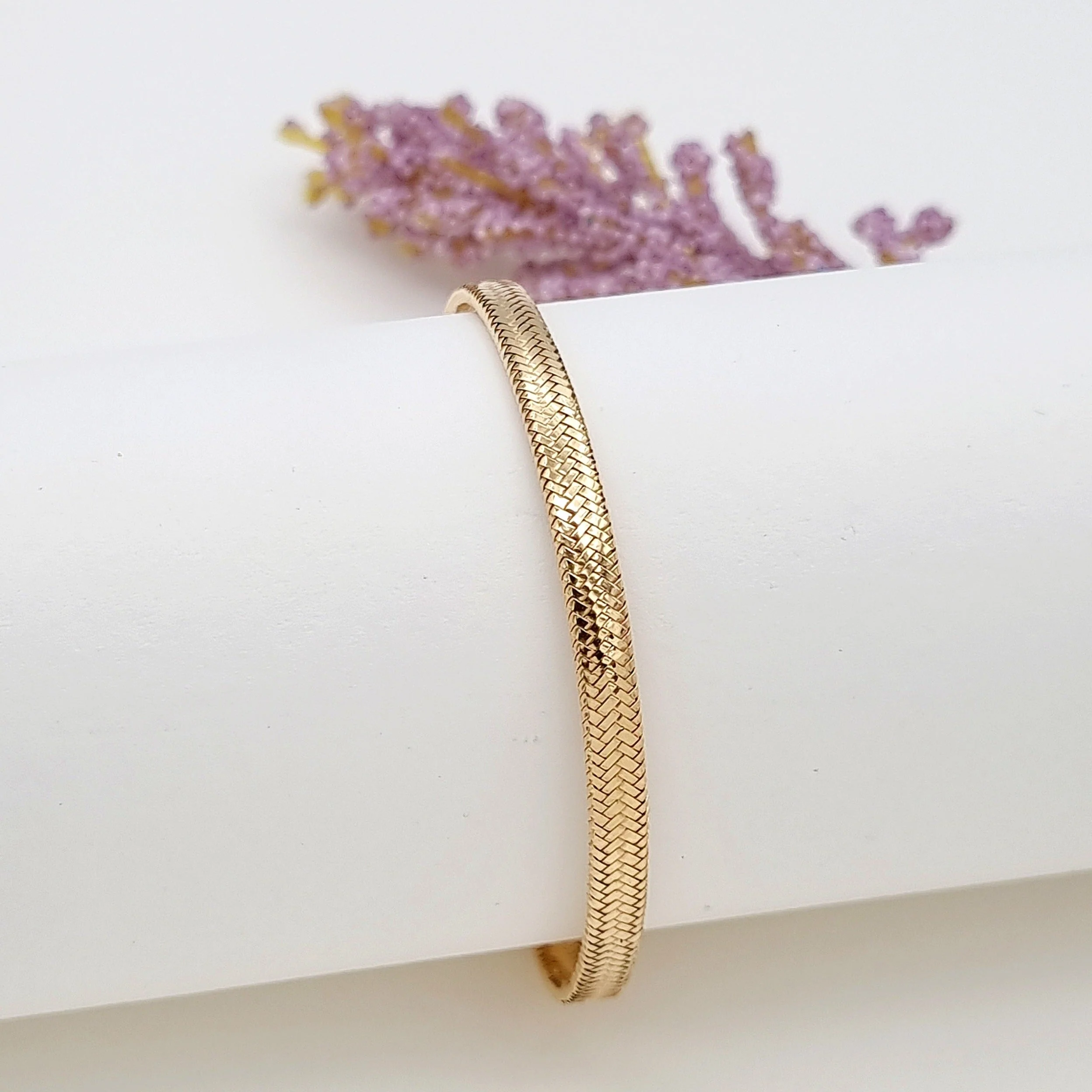 18K Pure Gold Elastic Bangle - Image 6