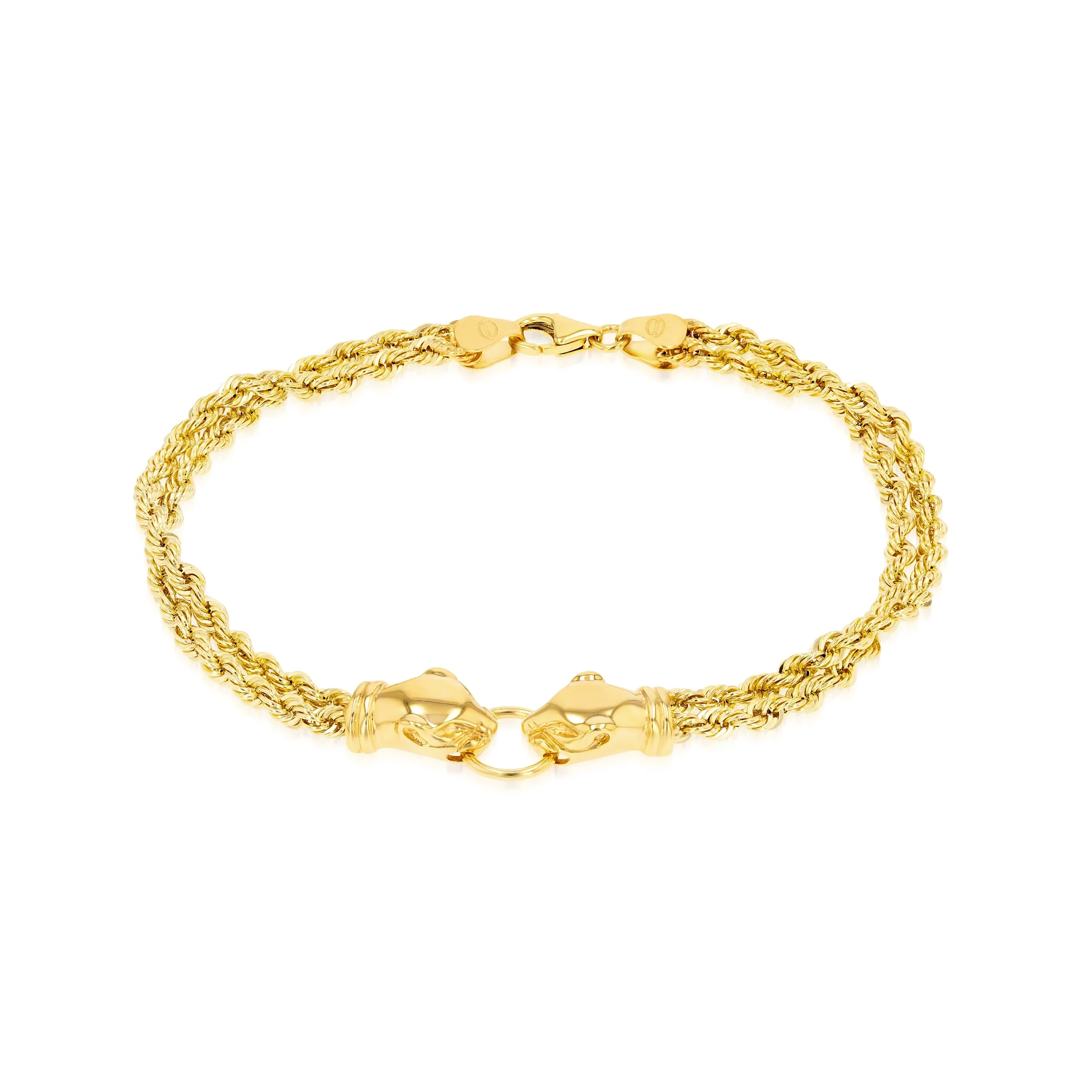 18K Pure Gold Thick Double Rope Bracelet