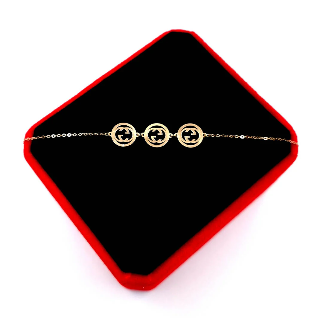 18K Pure Gold 3 Charm Bracelet