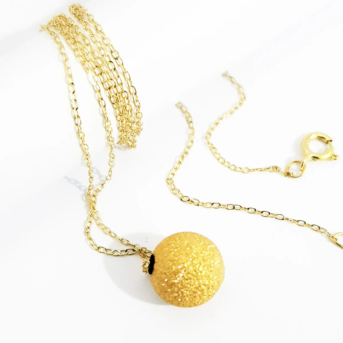 18K Pure Gold Ball Necklace - Image 3
