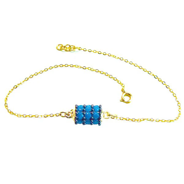 18K Pure Gold Blue Roller Bracelet