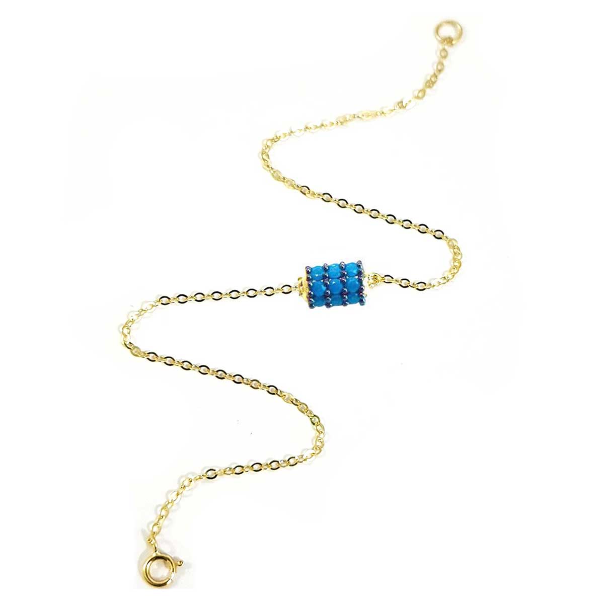 18K Pure Gold Blue Roller Bracelet - Image 3
