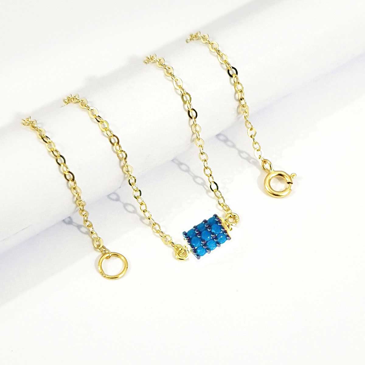 18K Pure Gold Blue Roller Bracelet - Image 4