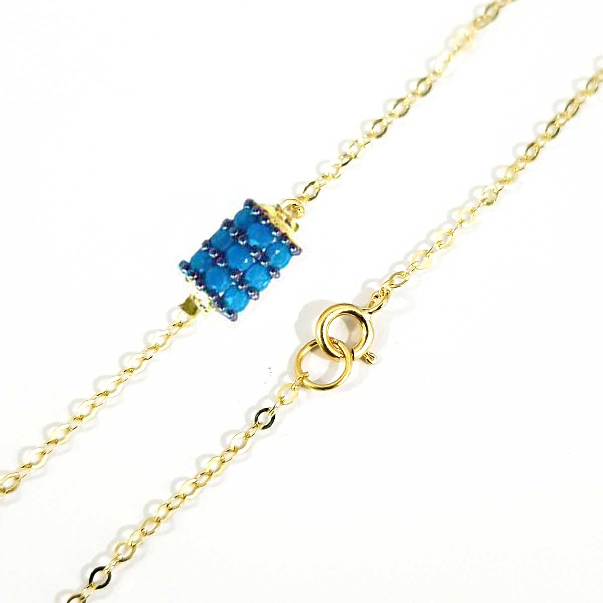 18K Pure Gold Blue Roller Bracelet - Image 5