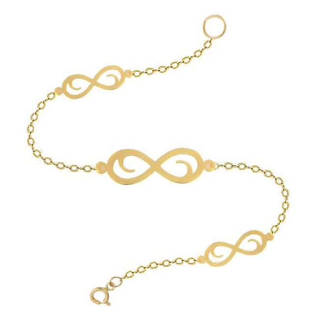18K Pure Gold Infinity Bracelet