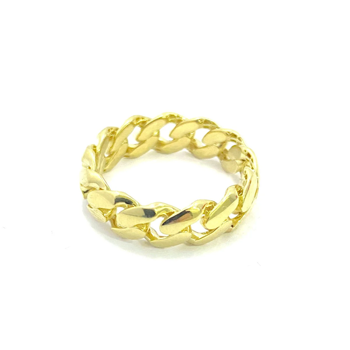 18K Pure Gold Chunky Chain Ring - Image 2