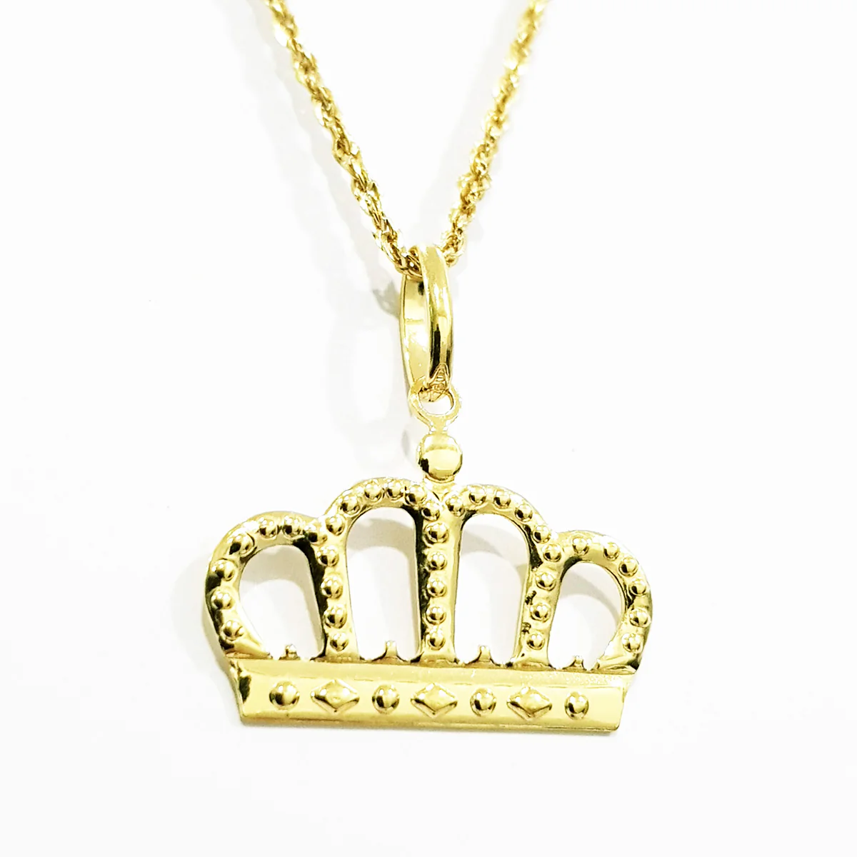 18K Pure Gold Crown Necklace - Image 2