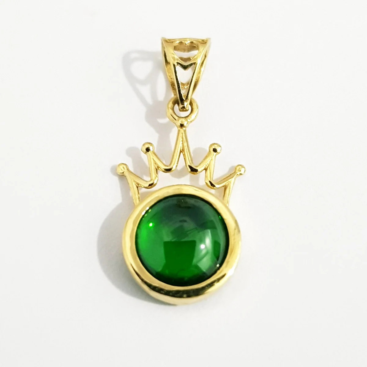 18K Pure Gold Crown Stone Necklace - Image 2